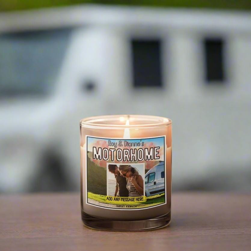 Motorhome Photo Personalised Candle | Campervan Candle Decor | Motorhome Gift | Vanlife Gift | Retirement Gift | Travel Themed Candle Gift Etsy