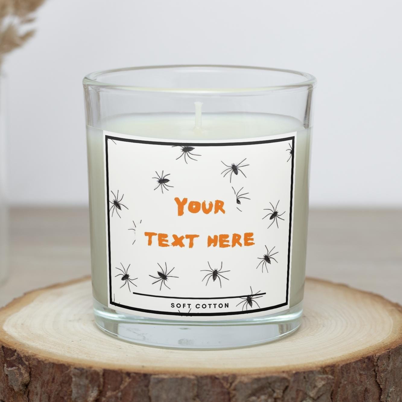 Halloween Spider Message Personalised Candle | Spooky Spider Message Gift | Halloween Spider Decoration | Scary Spider Message Candle Gift Etsy