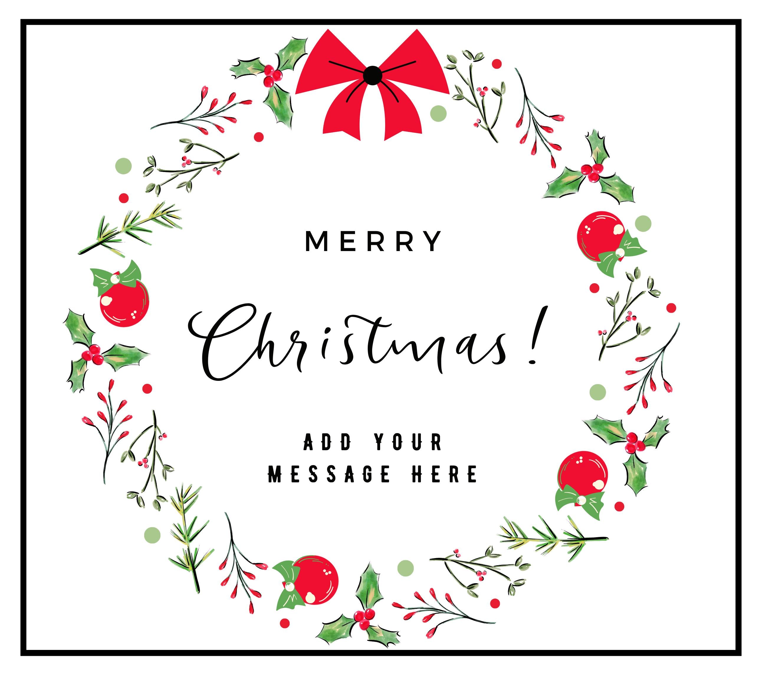 Merry Christmas Wreath Candle | Personalised Candle | Festive Christmas Decoration | Christmas Gift | Festive Christmas Custom Message Gift Etsy