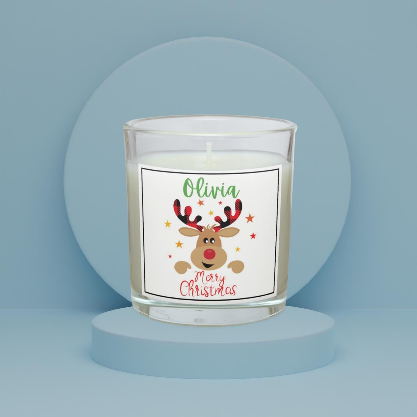 Merry Christmas Reindeer Name Candle | Personalised Candle | Reindeer Name Message Gift | Christmas Decoration | Cute Festive Name Candle Etsy