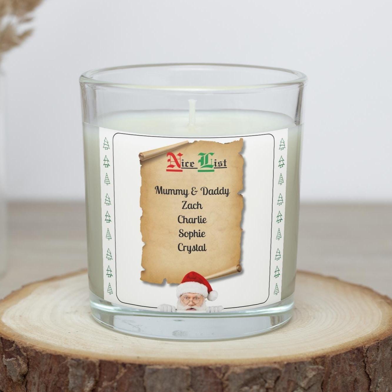 Christmas Nice List Personalised Candle | Custom Nice List Gift | Novelty Santa Nice List Christmas Gift for Family | Christmas Decoration Etsy
