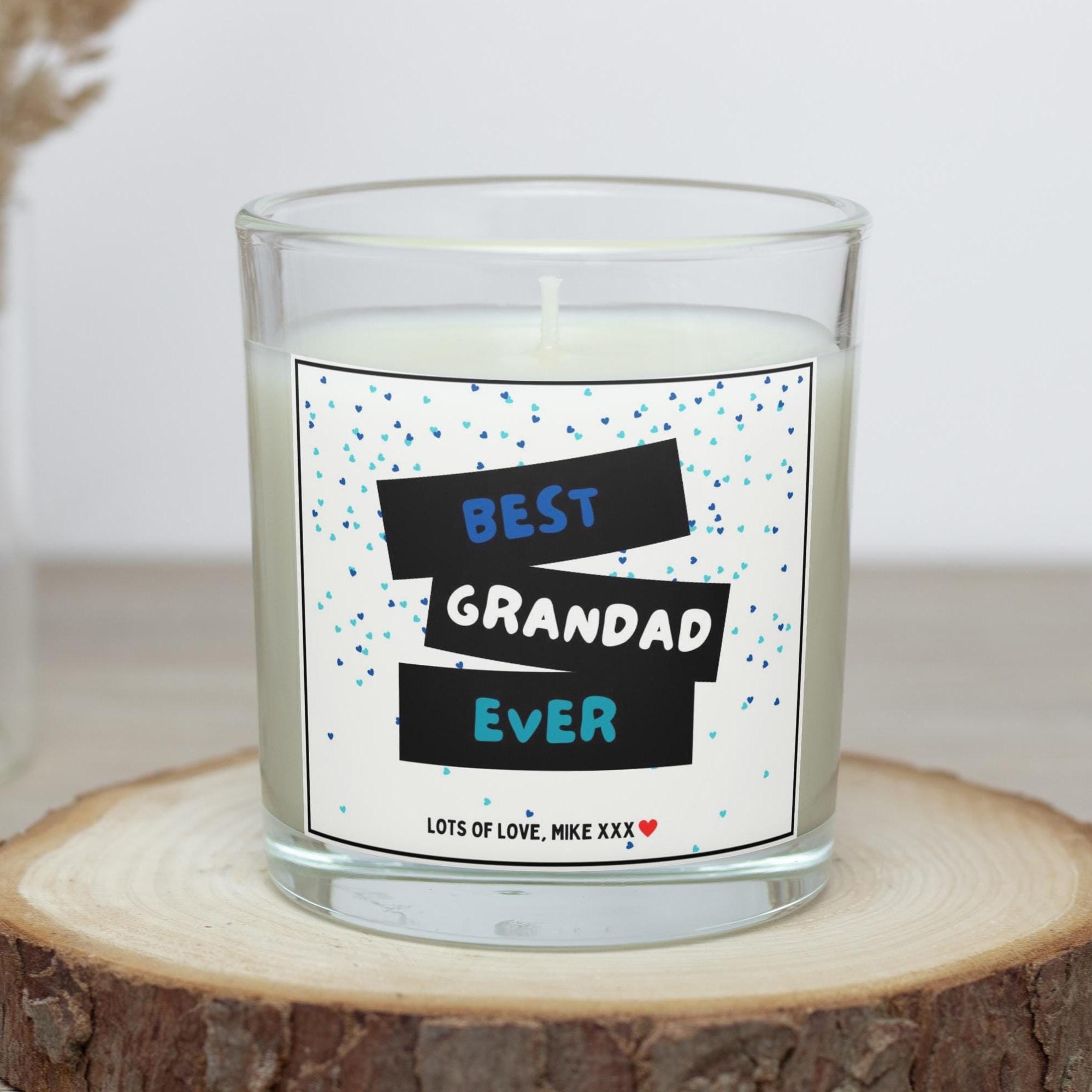 Best Grandad Ever Personalised Candle Gift | Best Grandad Message | Grandad Birthday | Thank You Grandad Message Gift | Grandad Hearts Gift Etsy