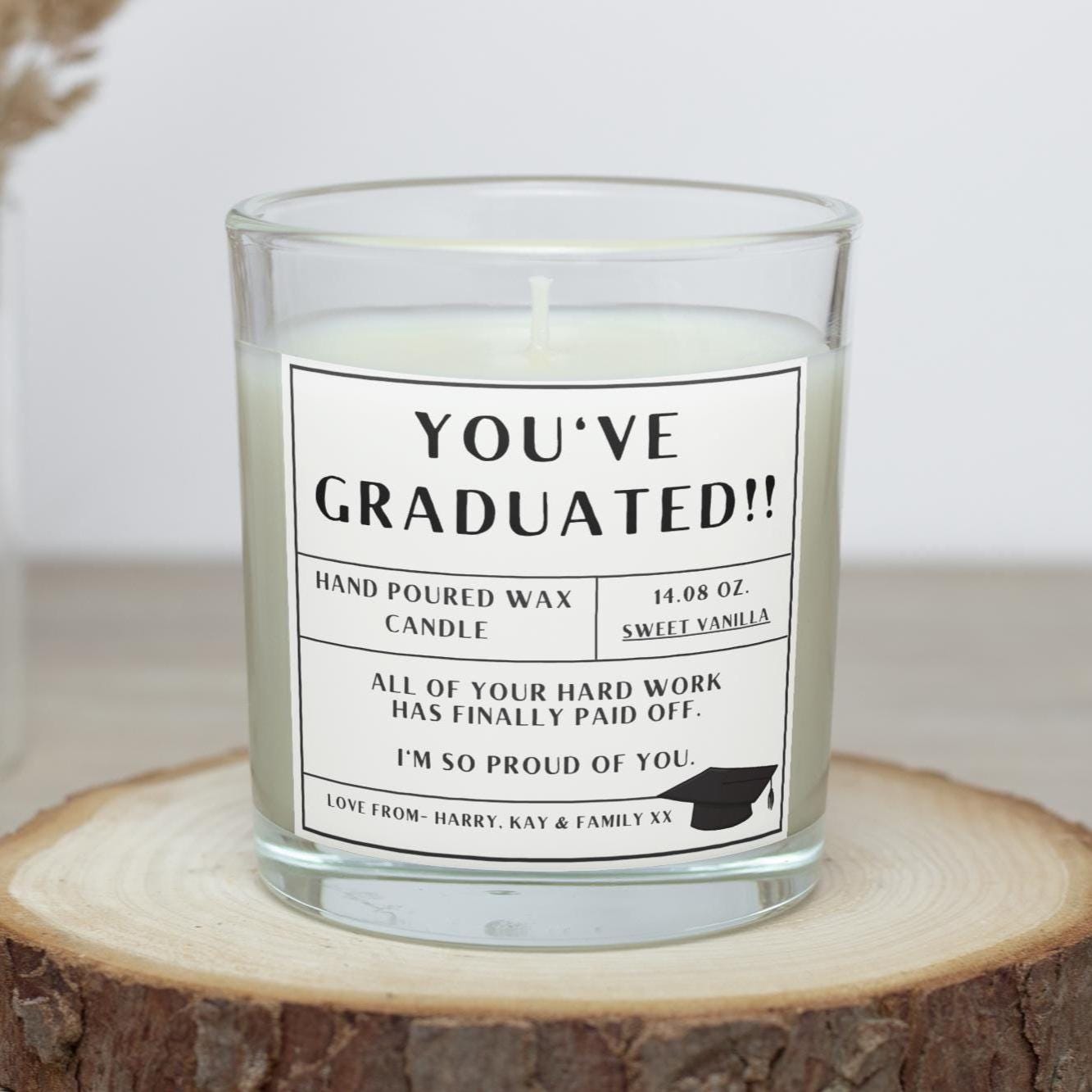 You've Graduated Personalised Candle | Graduation Gifts | Gifts for University Students | Congratulations Graduation Gift | Well Done Gifts Etsy