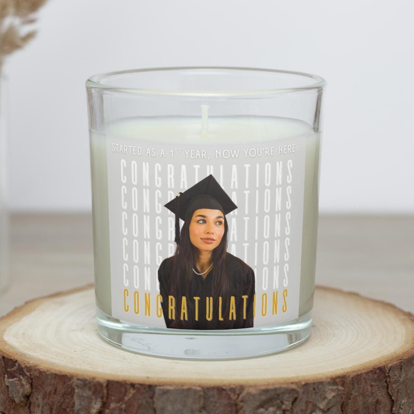 Congratulations Graduation Photo Personalised Candle | Graduation Congratulations Gift | Cap & Gown Photo Gift | Thoughtful Graduation Gift Etsy