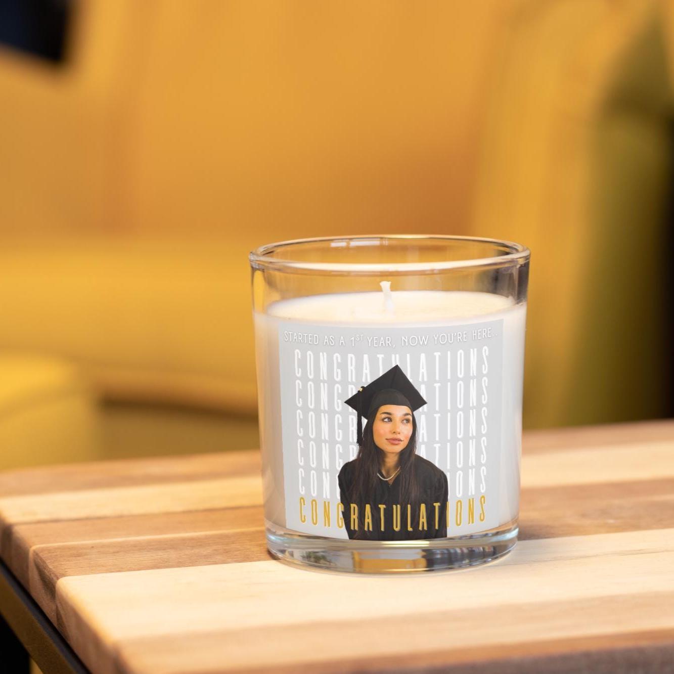 Congratulations Graduation Photo Personalised Candle | Graduation Congratulations Gift | Cap & Gown Photo Gift | Thoughtful Graduation Gift Etsy
