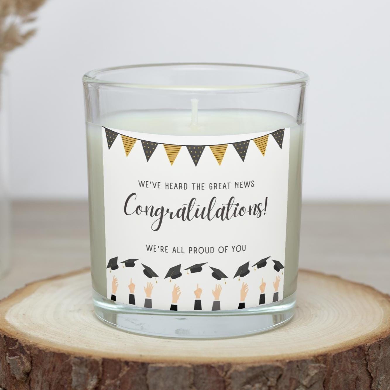 Congratulations Graduate Personalised Candle | Graduation Gift with Message | Custom Graduation Décor | Gift for Uni Graduate | Graduation Etsy