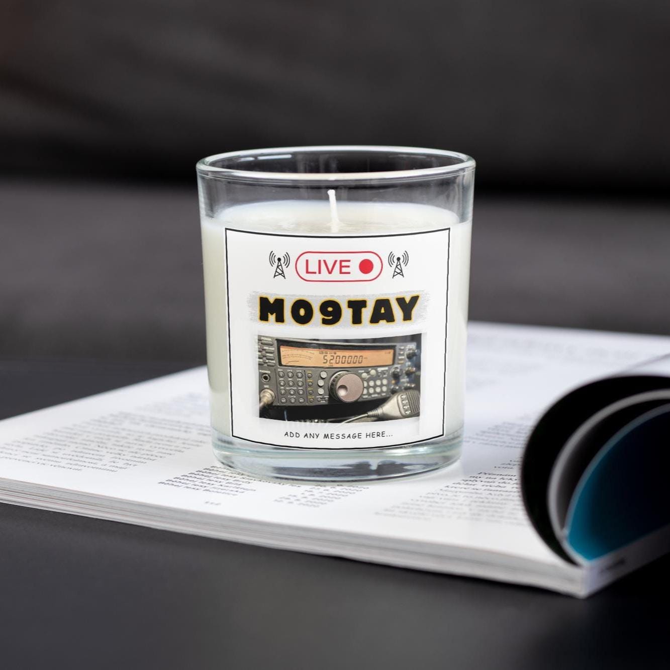 Ham Radio Personalised Candle | Amateur Radio Operator Gift | Radio Shack Décor | Ham Radio Enthusiast Gift | CQ Call Sign | Amateur Radio Etsy