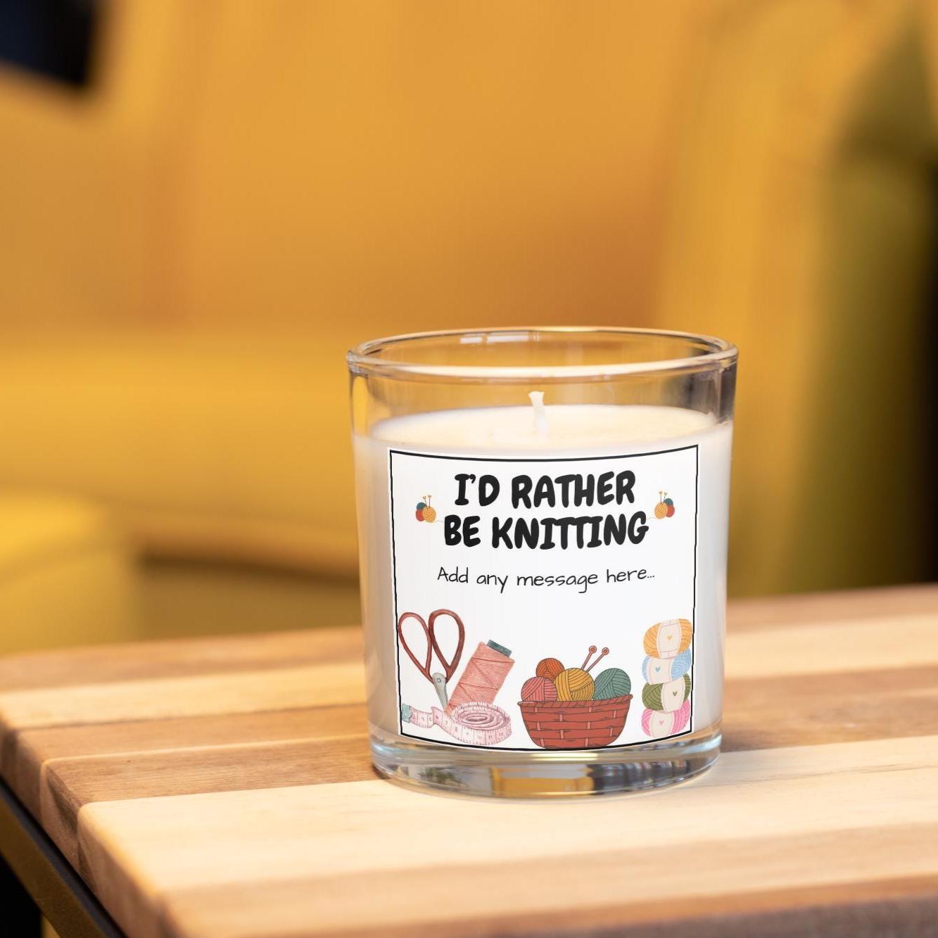 Rather Be Knitting Personalised Candle | Gift For Knitting | Knitting Room Décor | Knitting Lover Gift | Custom Knitting Message Candle Gift Etsy
