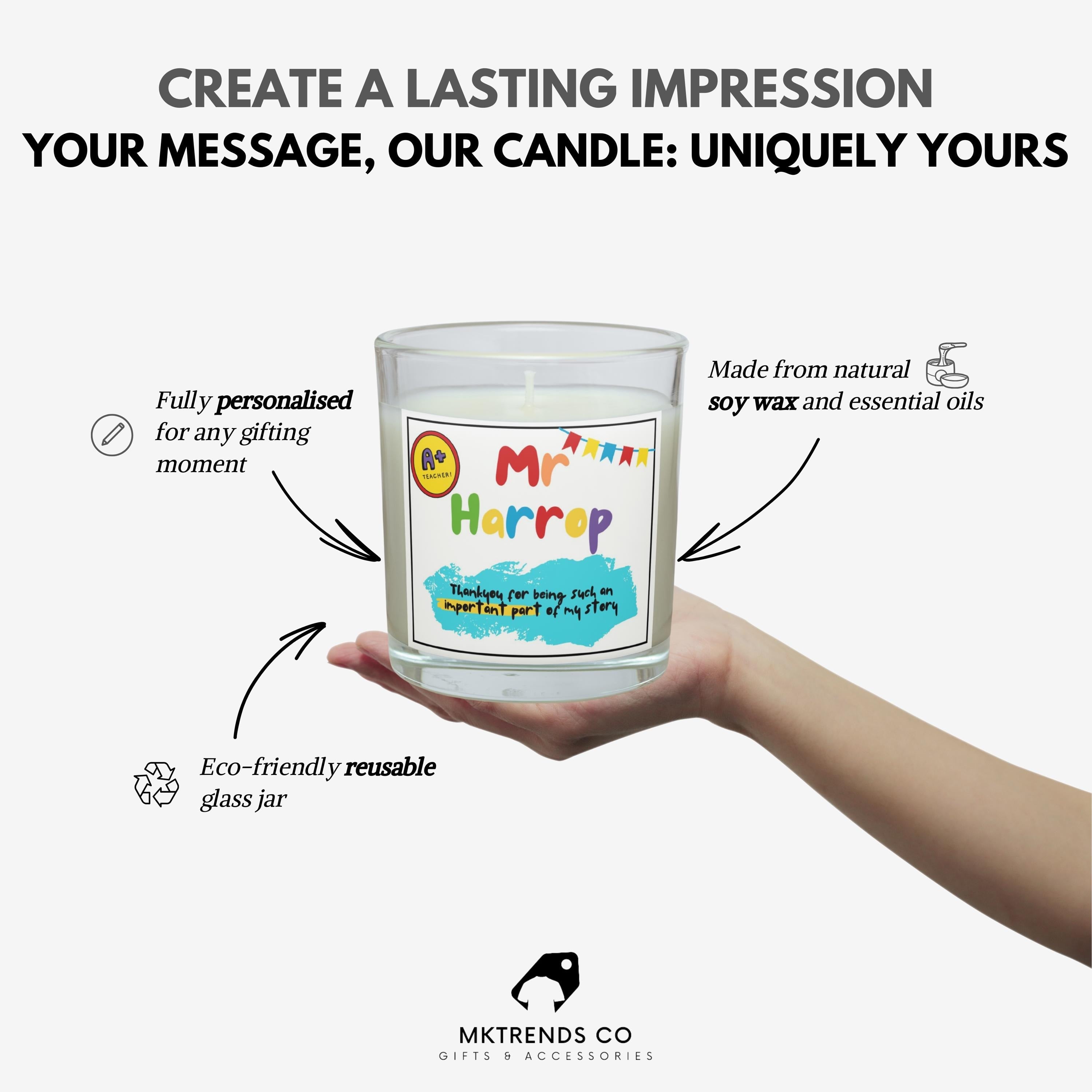 Thank You Teacher Personalised Candle | Favourite Teacher Gift | Thank You Teacher Gift | Candle for School Teacher | End of Term Teacher Etsy