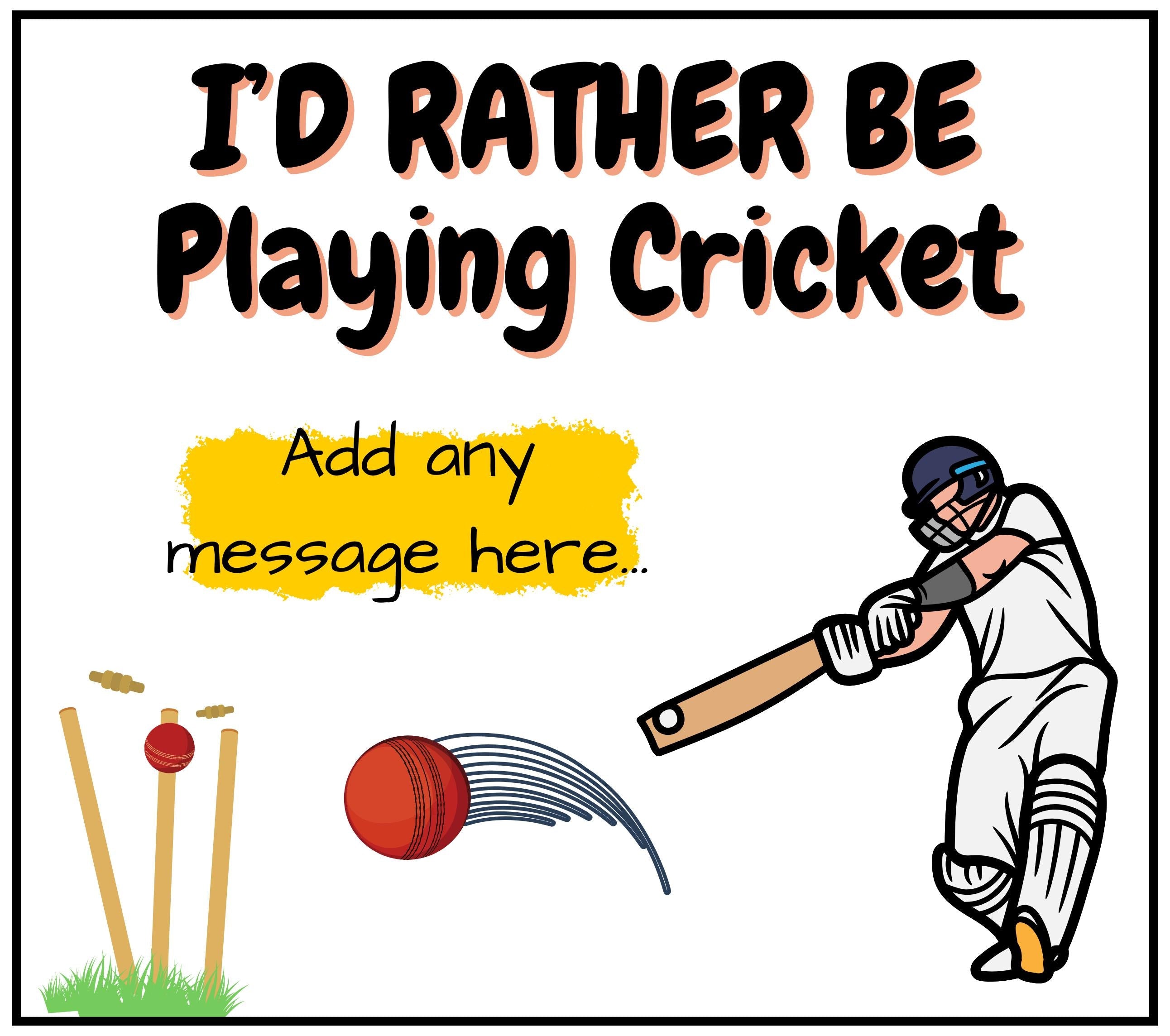 Rather Be Playing Cricket Personalised Candle | Cricket Player Gift | Custom Cricket Message Candle | Cricketers Joke Gift | Secret Santa Etsy