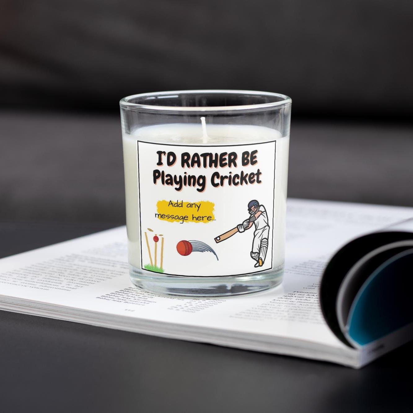 Rather Be Playing Cricket Personalised Candle | Cricket Player Gift | Custom Cricket Message Candle | Cricketers Joke Gift | Secret Santa Etsy