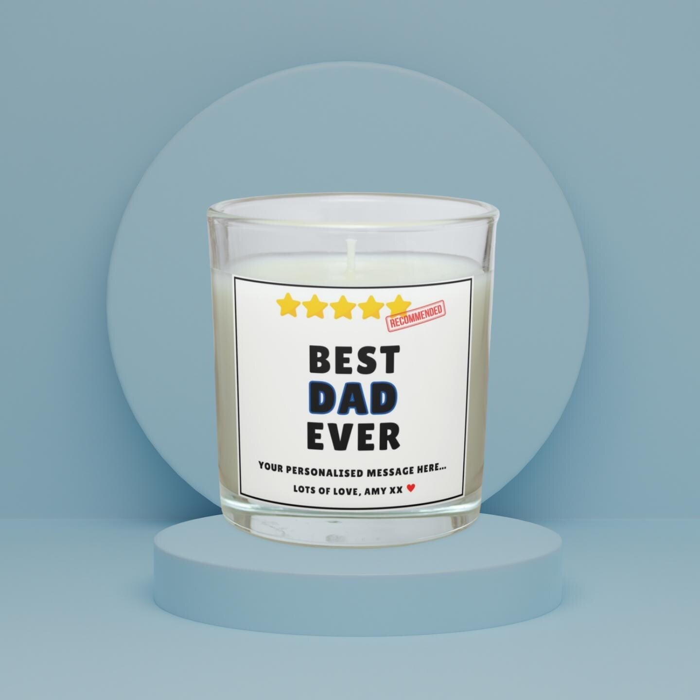 Best Dad Ever Personalised Candle | Best Dad Message Gift | Funny 5 Star Dad Gift | Dad Appreciation | From Son | From Daughter | Dad Award Etsy