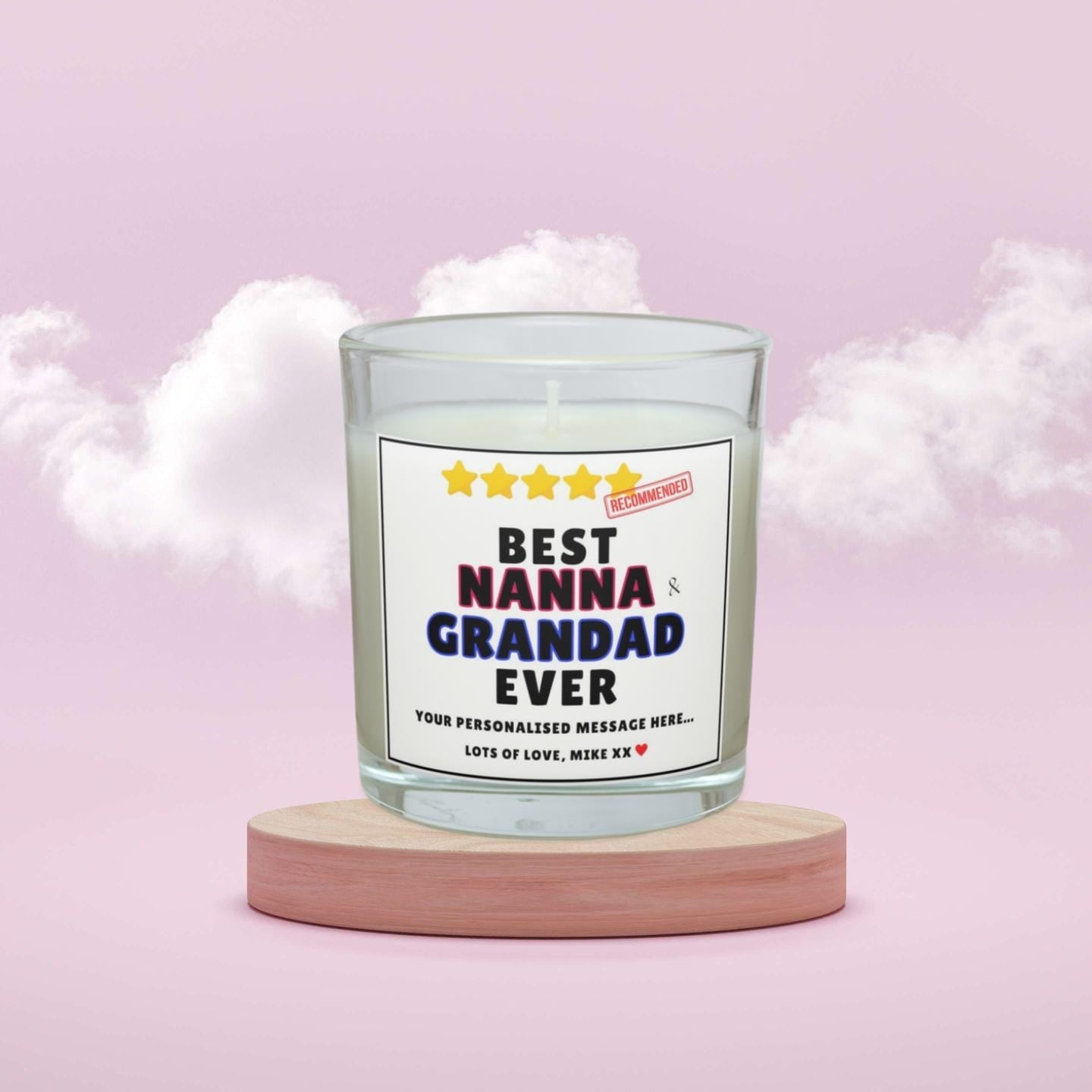 Best Nanna & Grandad Stars Gift | Personalised Candle | Nanna and Grandad Gift | Best Nanna Grandad Message Gifts | Novelty Candle Gifts Etsy