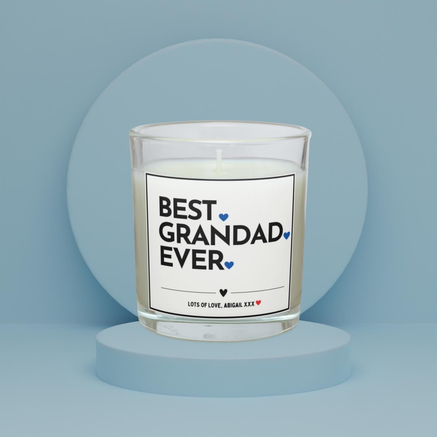 Best Grandad Ever Gift | Best Grandad Personalised Candle | Best Grandad Ever Candle in Glass Jar | Custom Message Grandad Personalised Gift Etsy