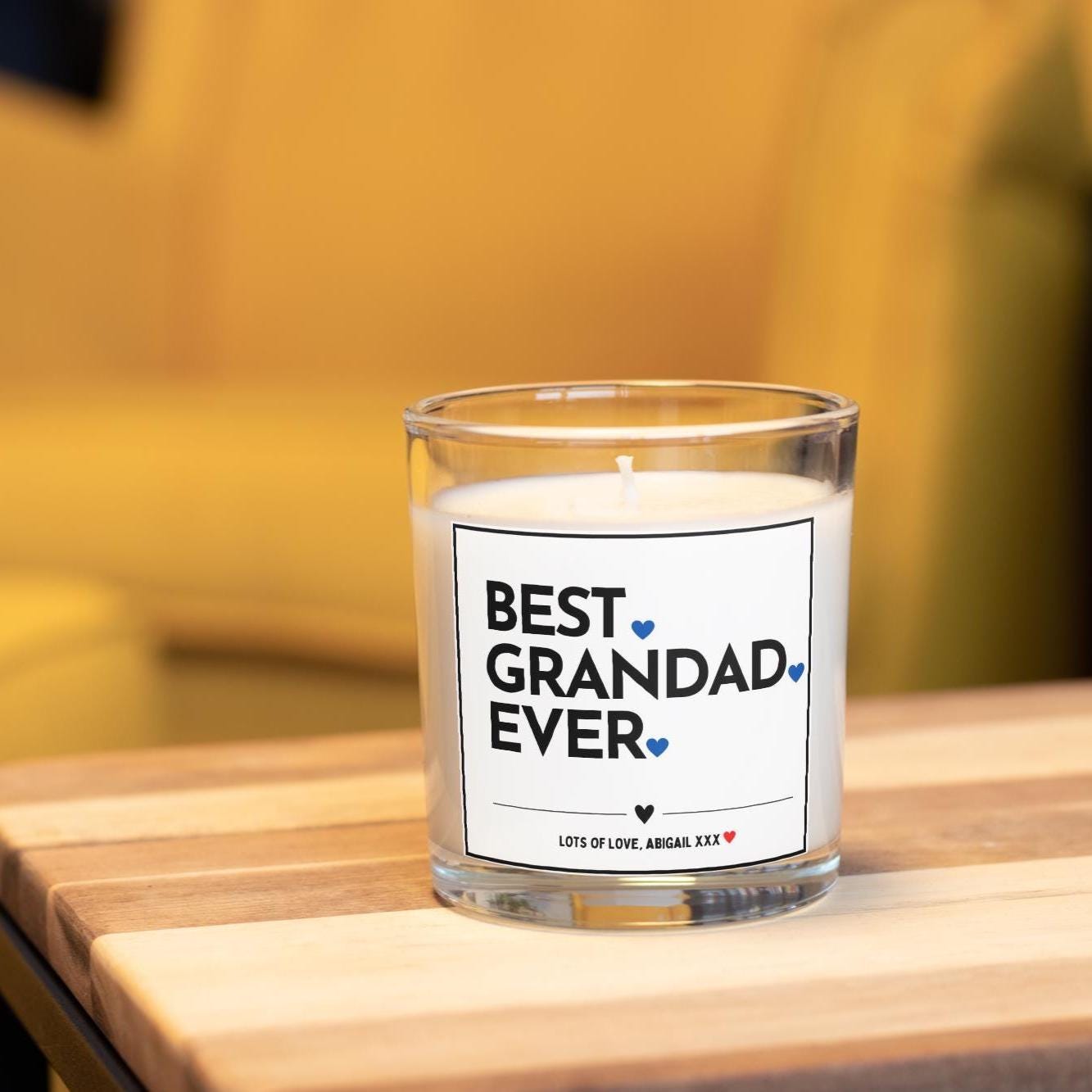 Best Grandad Ever Gift | Best Grandad Personalised Candle | Best Grandad Ever Candle in Glass Jar | Custom Message Grandad Personalised Gift Etsy