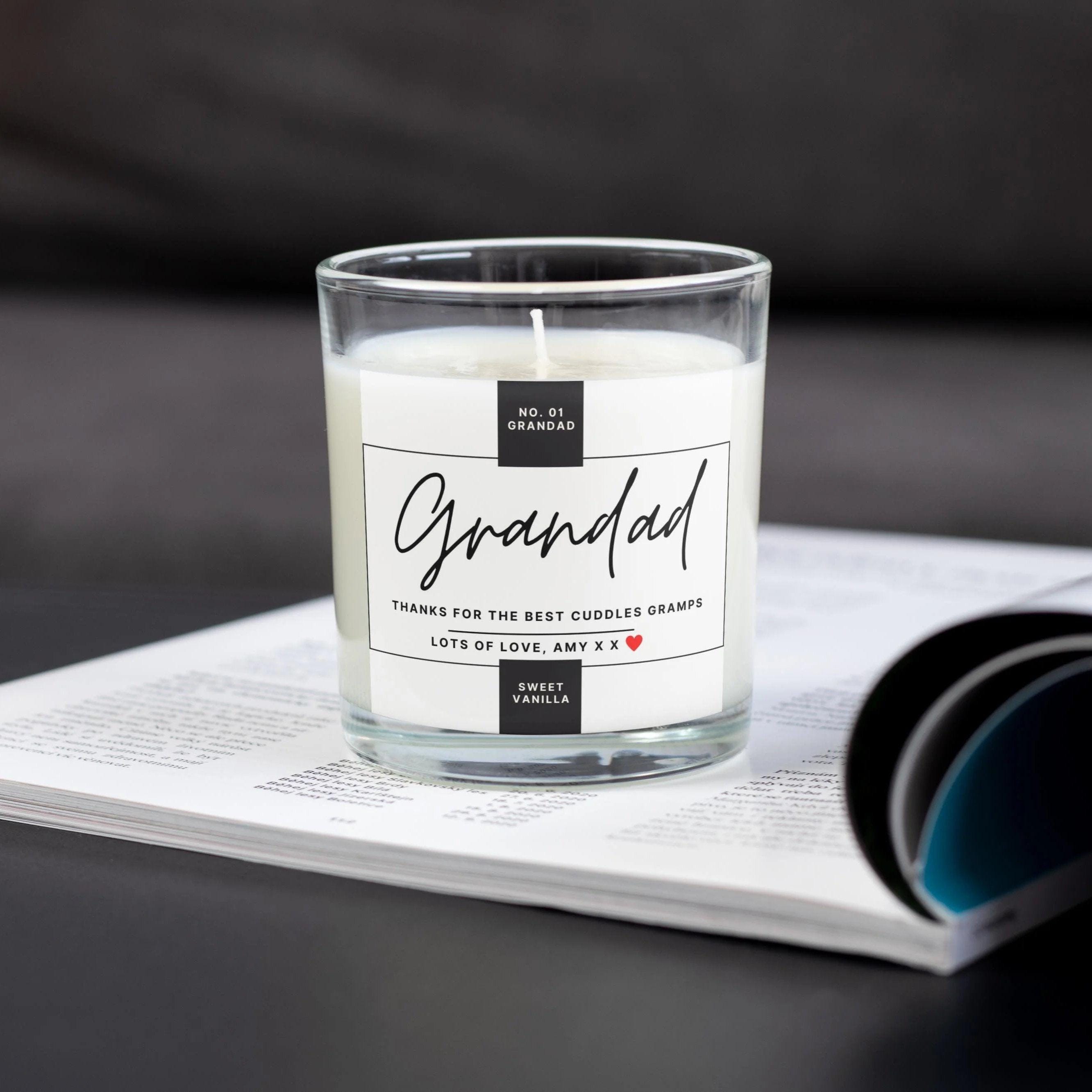 Number 1 Grandad Personalised Candle | Number One Grandad Gift | Custom Grandad Message | Birthday Gift for Grandad | Thank You Grandad Gift Etsy