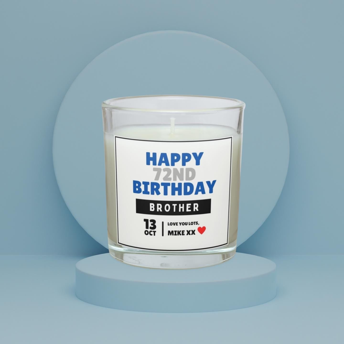 Happy Birthday Brother Personalised Candle | Any Age Brother Birthday Gift | Brother Milestone Age Candle 18th | 21st | 30th | 40th | 50th Etsy