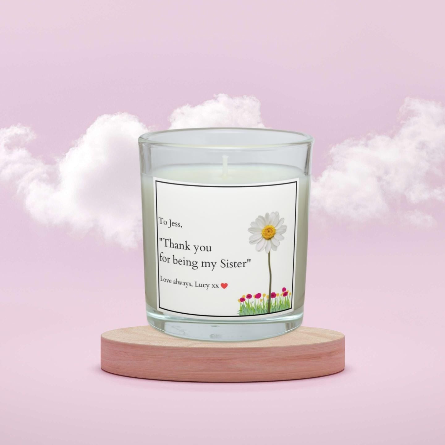 Sister Daisy Message Personalised Candle | Gift for Sister | Any Quote Message Sister Candle | Christmas | Birthday | Sister Appreciation Etsy