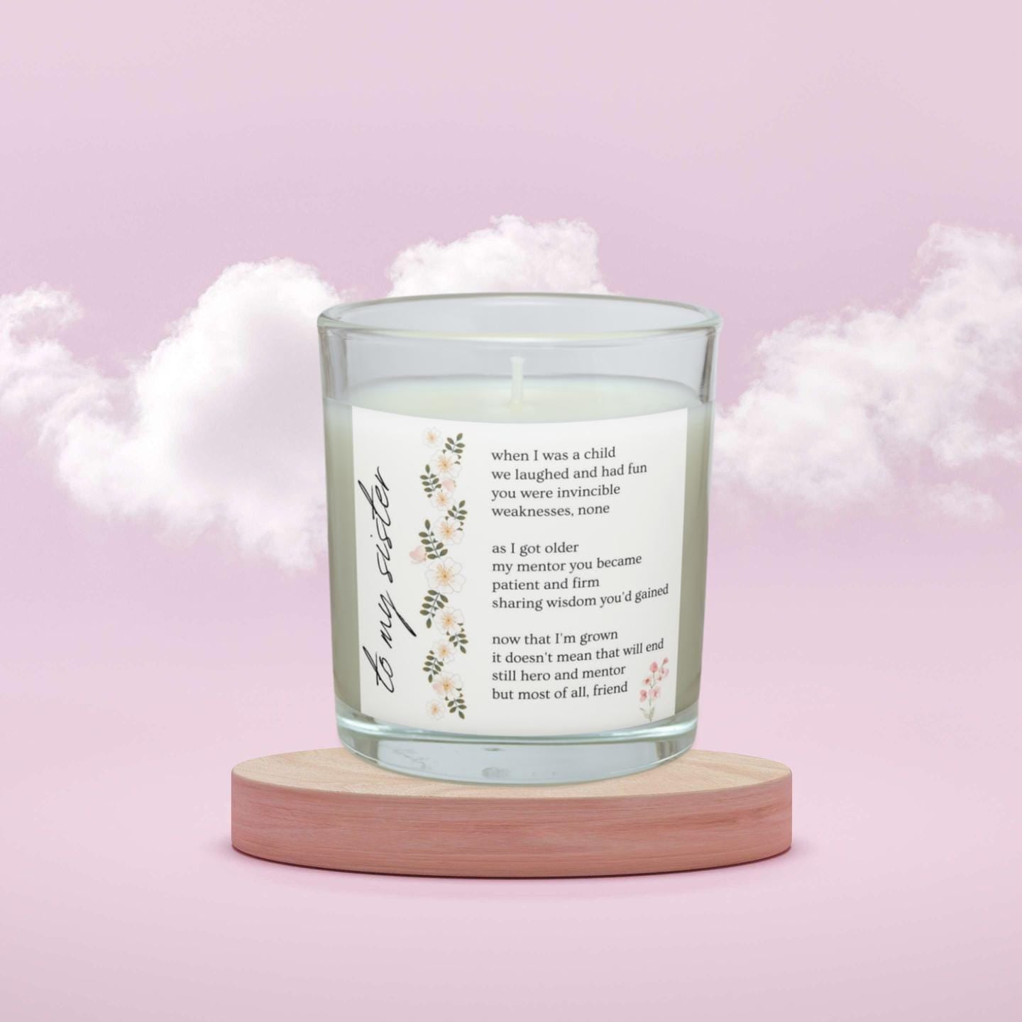 To my Sister Poem Personalised Candle Gift | Custom Sister Poem | Gift for Sister | Sister Message Quote Candle | Birthday | Christmas Gift Etsy