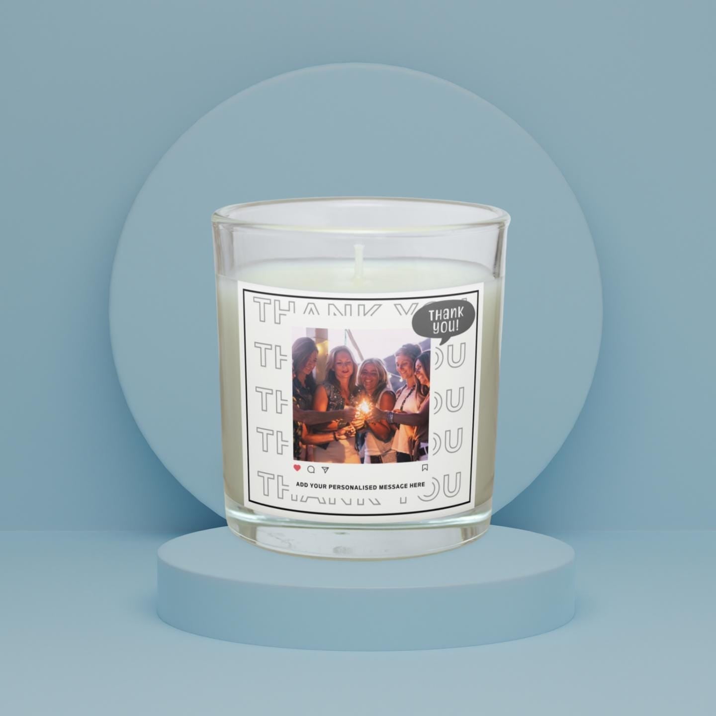 Instagram Photo Thank You Message Gift | Personalised Thank You Candle | Thank You Photo Gift | Appreciation Gift | Photo Thank You Candle Etsy