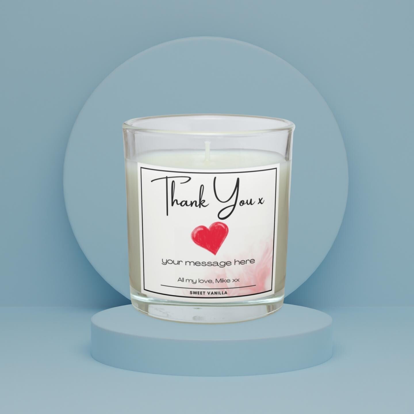 Thank You Love Heart Personalised Candle | Gift for Her | Thank You Gift | Custom Heart Message | Mum | Best Friend | Nanna | Mother In Law Etsy