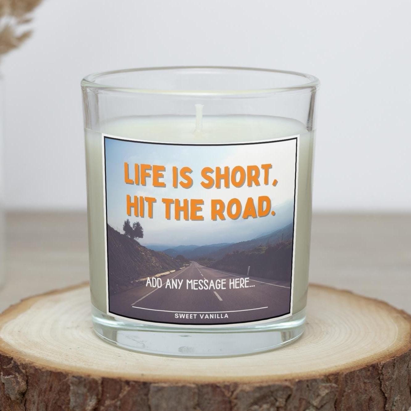 Life Is Short Personalised Candle | Motorhome Quote | Vanlife Decor | Motorhome Accessories | Campervan Decor | Vanlife Gifts | Road Trip Etsy