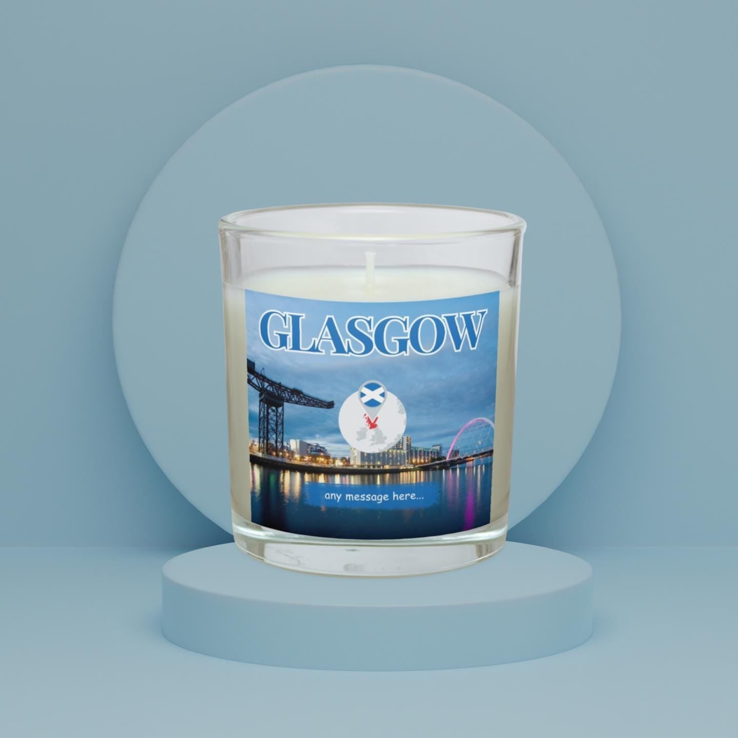 Glasgow Personalised Candle | Glasgow gift | Scotland Message | Scottish gift | Glasgow Home Decor | Glaswegian | Glasgow Travel Holiday Etsy