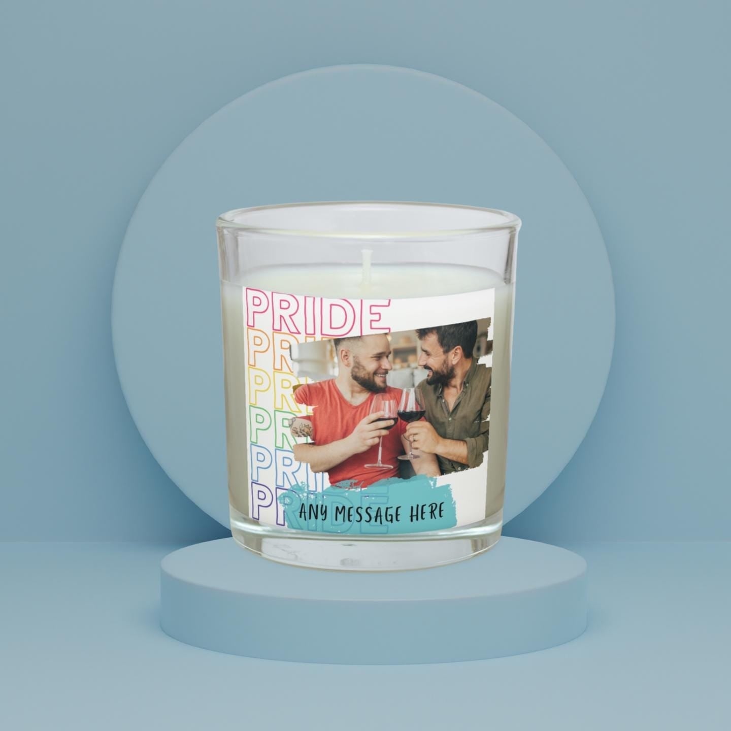 Gay Pride Personalised Photo Candle | LGBTQ Gift | Gay Photo Gift | Gift for Gay Couple | Photo Message Gift | Lesbian Gay Relationship Gift Etsy