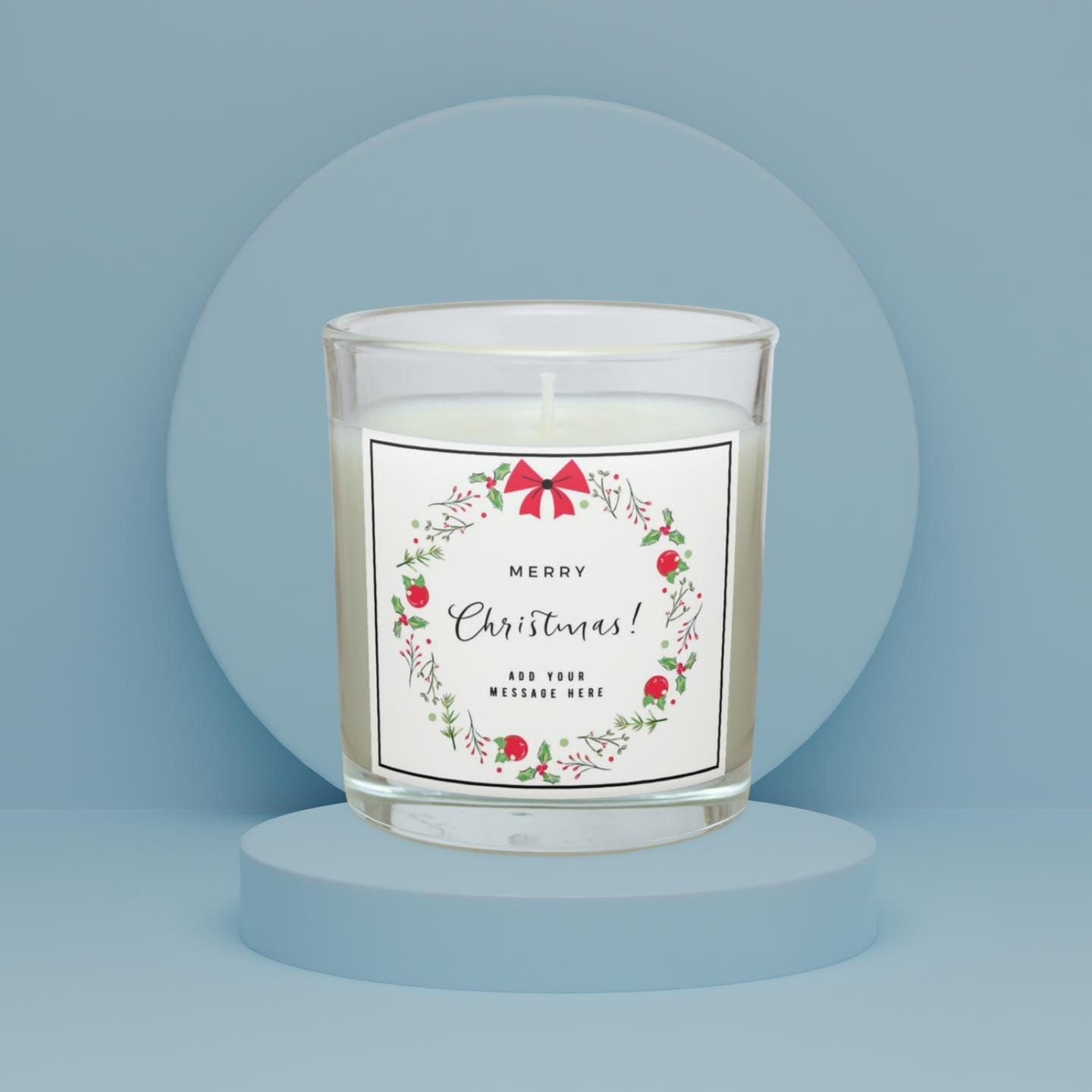 Merry Christmas Wreath Candle | Personalised Candle | Festive Christmas Decoration | Christmas Gift | Festive Christmas Custom Message Gift Etsy
