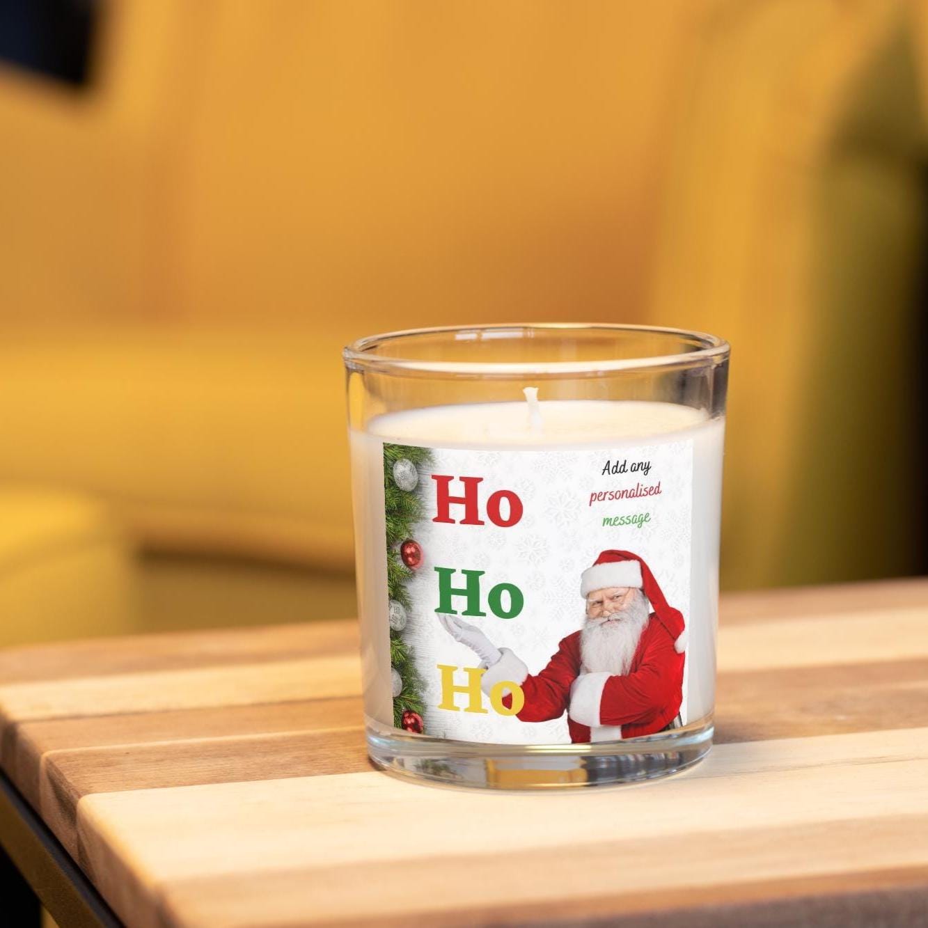 Ho Ho Ho Santa Message Personalised Candle | Christmas Message Gift | Secret Santa Gift | Festive Decoration | Funny Santa Christmas Message Etsy