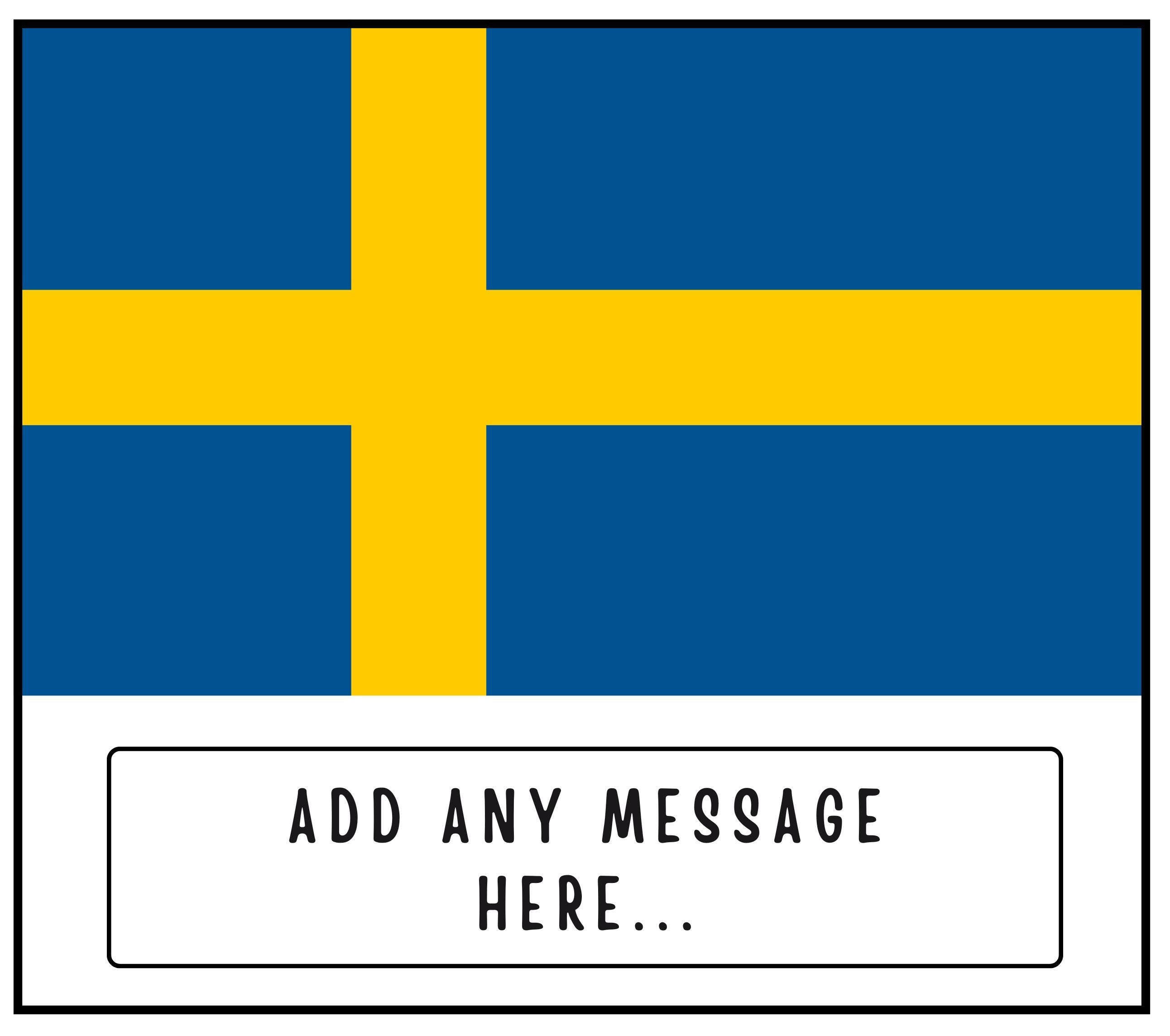 Sweden Personalised Candle | Flag of Sweden | Scandinavian Gift | Sweden Message Gift | Missing Sweden | Swedish Birthday | Sweden Message Etsy