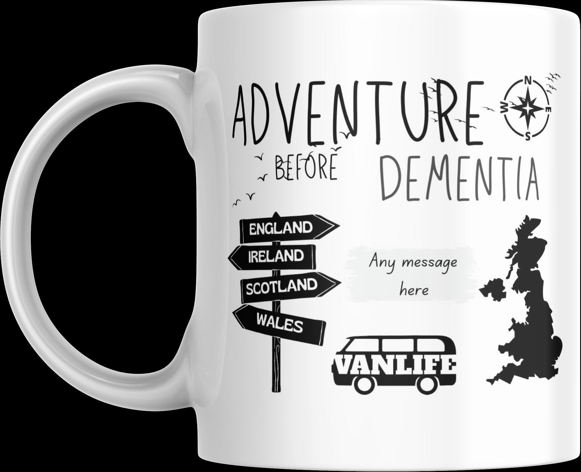 Adventure Before Dementia Mug | Personalised Motorhome Gift | Caravan Coffee Cup | Vanlife Present | UK Travel Mug | Funny Touring Gift Etsy