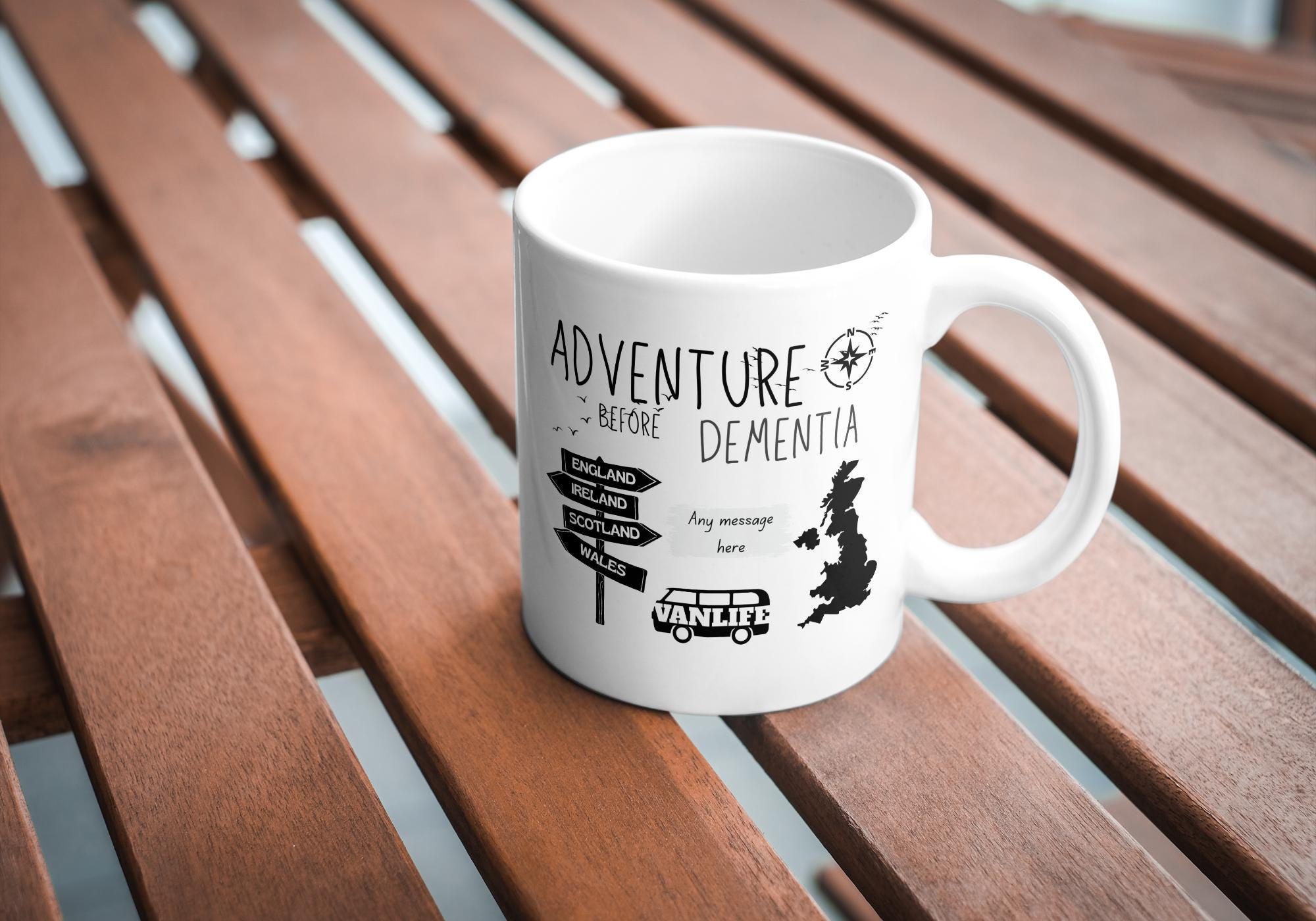 Adventure Before Dementia Mug | Personalised Motorhome Gift | Caravan Coffee Cup | Vanlife Present | UK Travel Mug | Funny Touring Gift Etsy