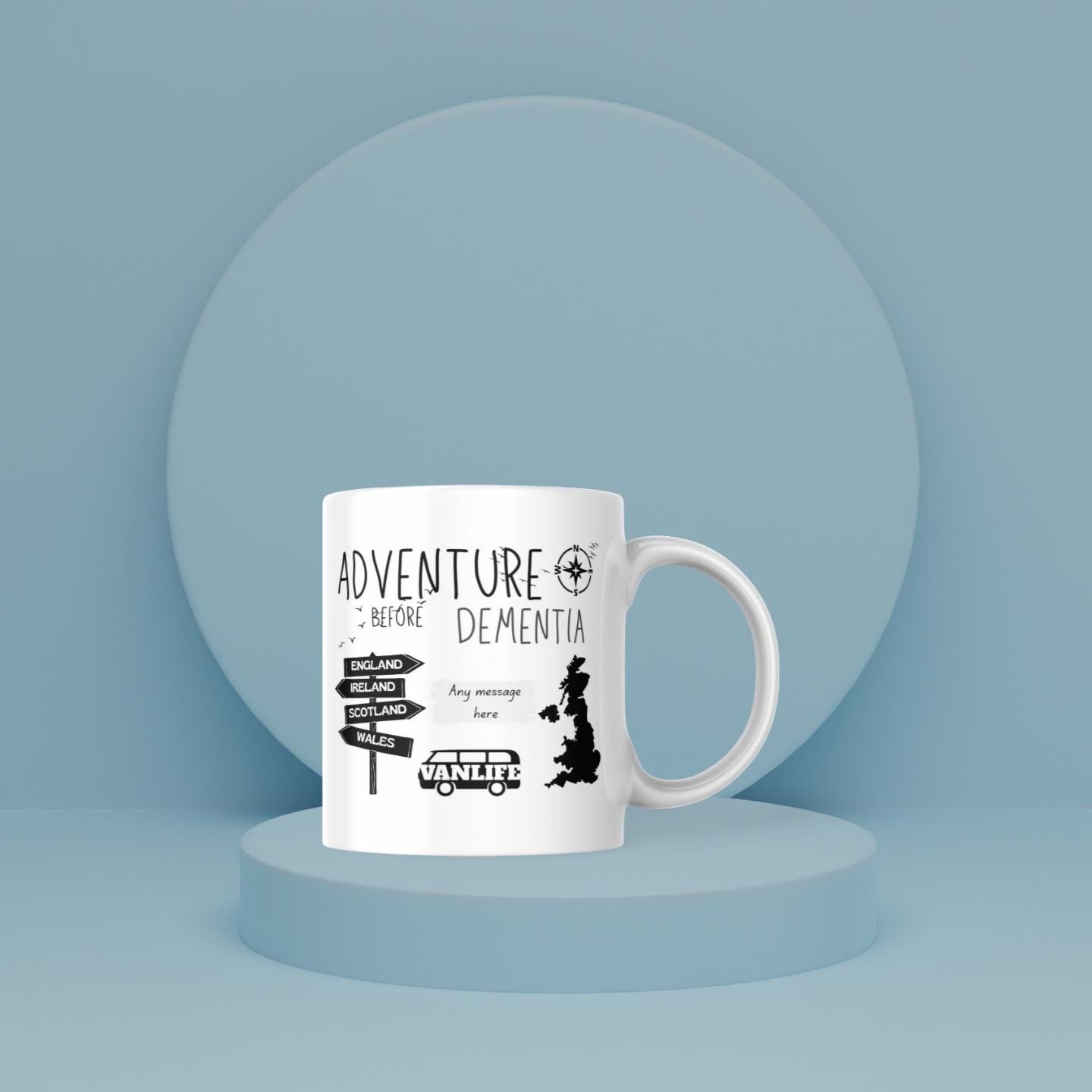 Adventure Before Dementia Mug | Personalised Motorhome Gift | Caravan Coffee Cup | Vanlife Present | UK Travel Mug | Funny Touring Gift Etsy