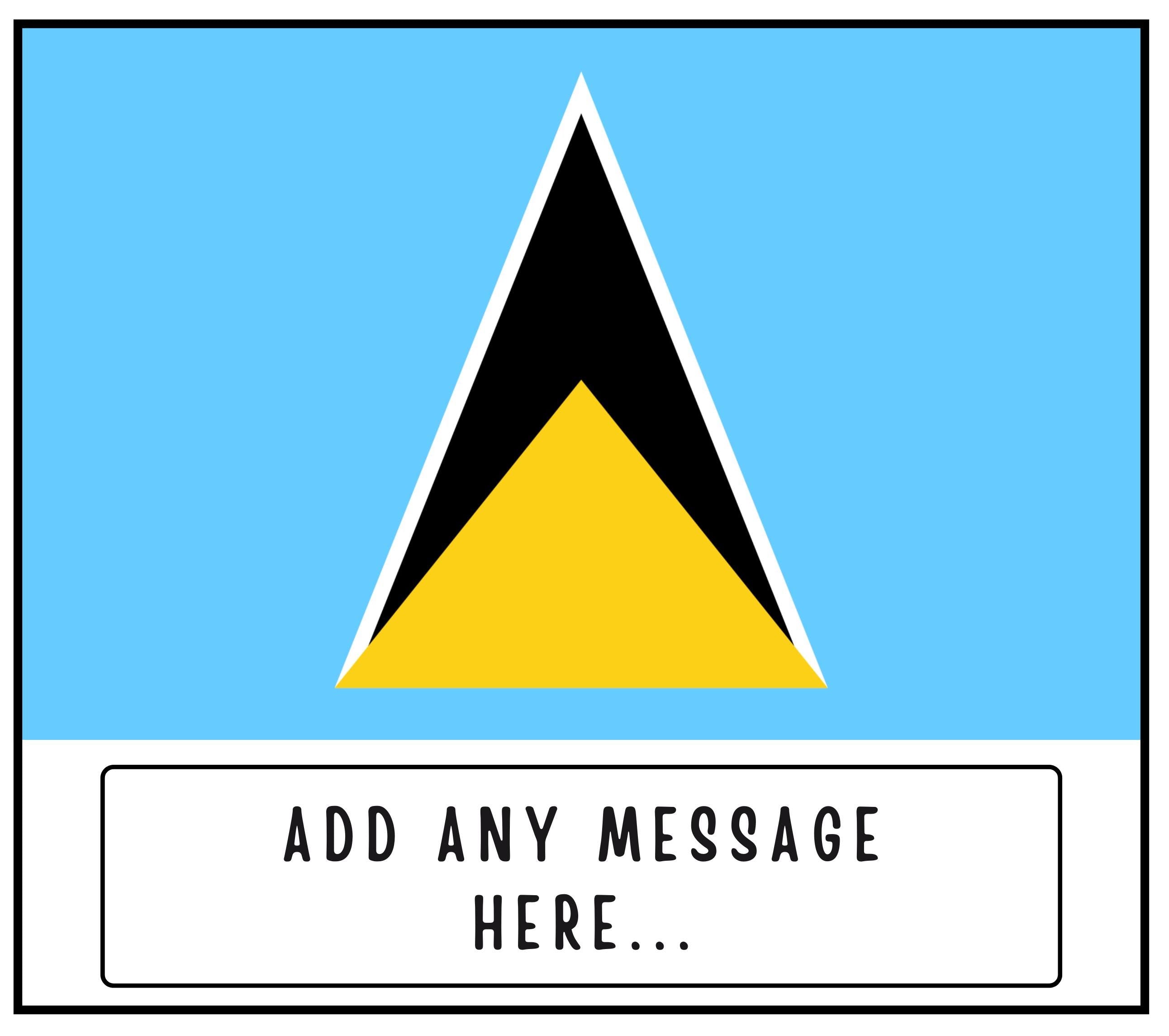 Saint Lucia Personalised Candle | Flag of Saint Lucia | Saint Lucian Flag Message Gift | Custom Message St Lucia Gift | Saint Lucian Candle Etsy