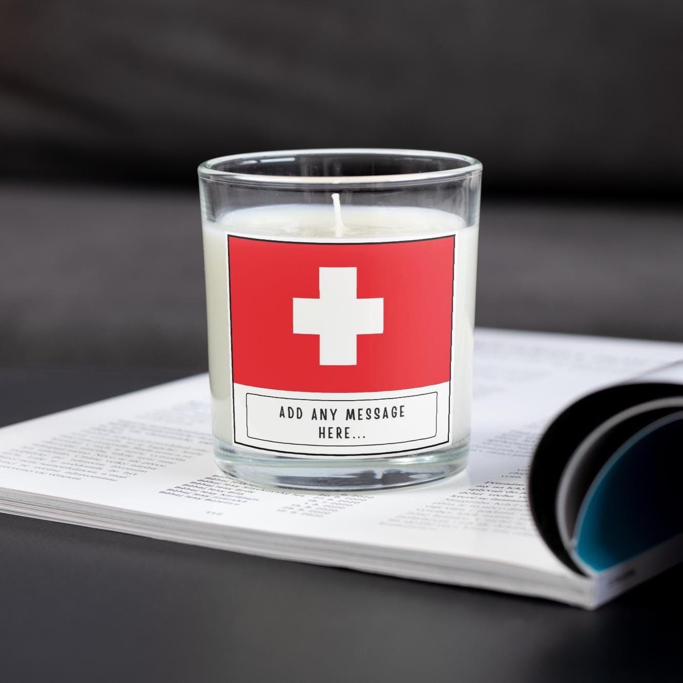Switzerland Personalised Candle | Flag of Switzerland Gift | Swiss Flag | Custom Swiss Gift | Swiss Home Décor | Switzerland Heritage Gift Etsy