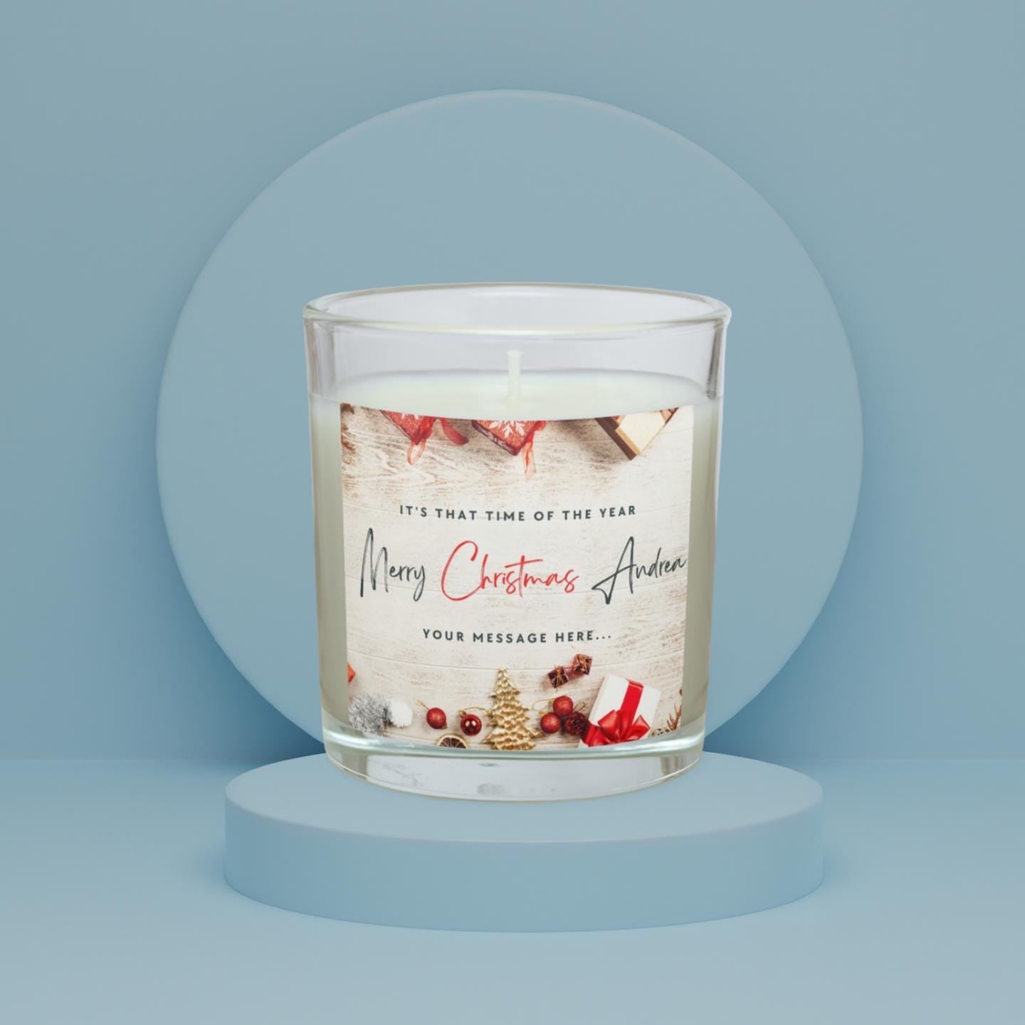 Merry Christmas Name Personalised Candle | Festive Custom Message Gift | Secret Santa Gifts | Christmas Countdown Candle | Christmas Message Etsy