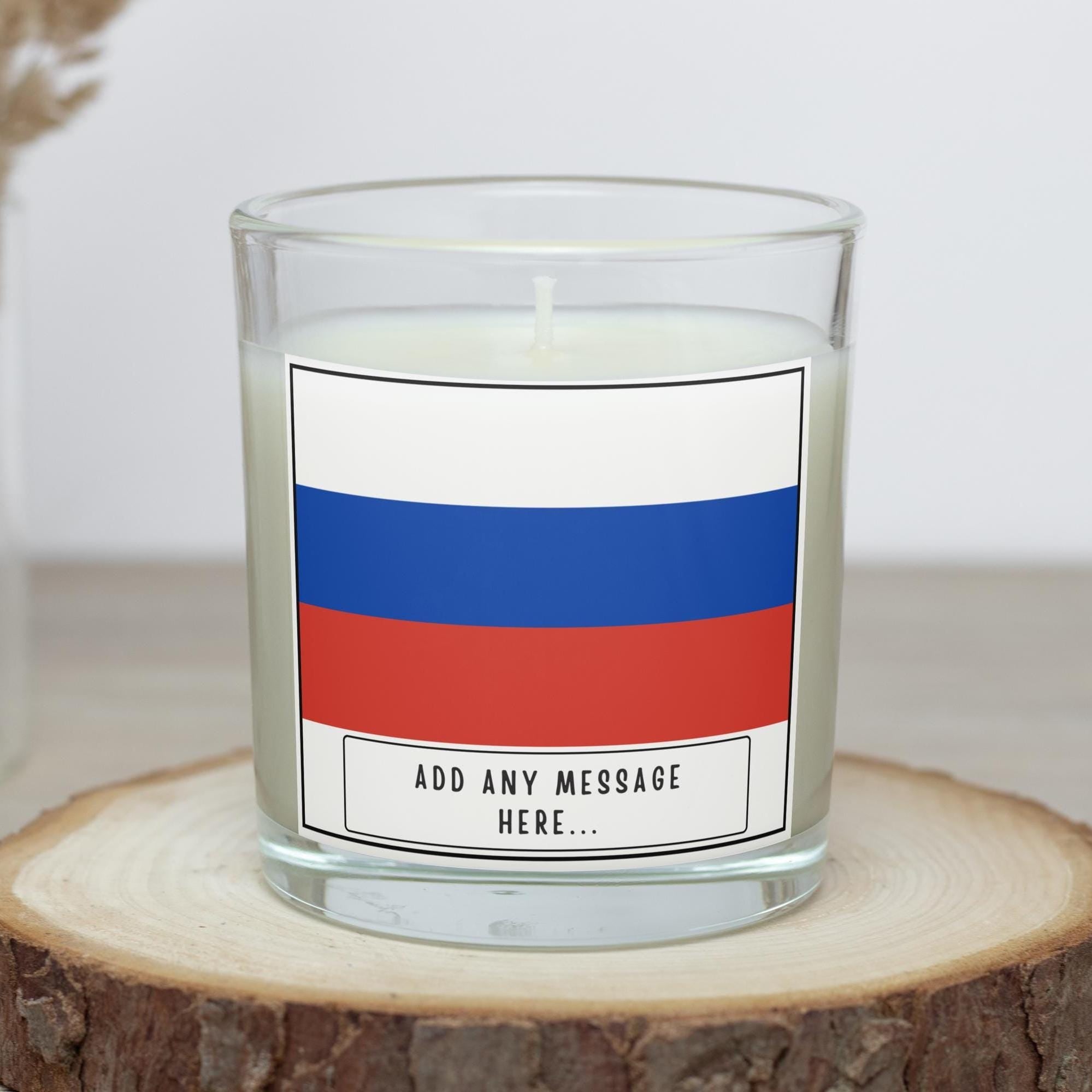 Russia Personalised Candle | Flag of Russia | Russian Flag | Gift for Russian | Custom Russia Message Gift | Russian Home Décor Candle Gift Etsy