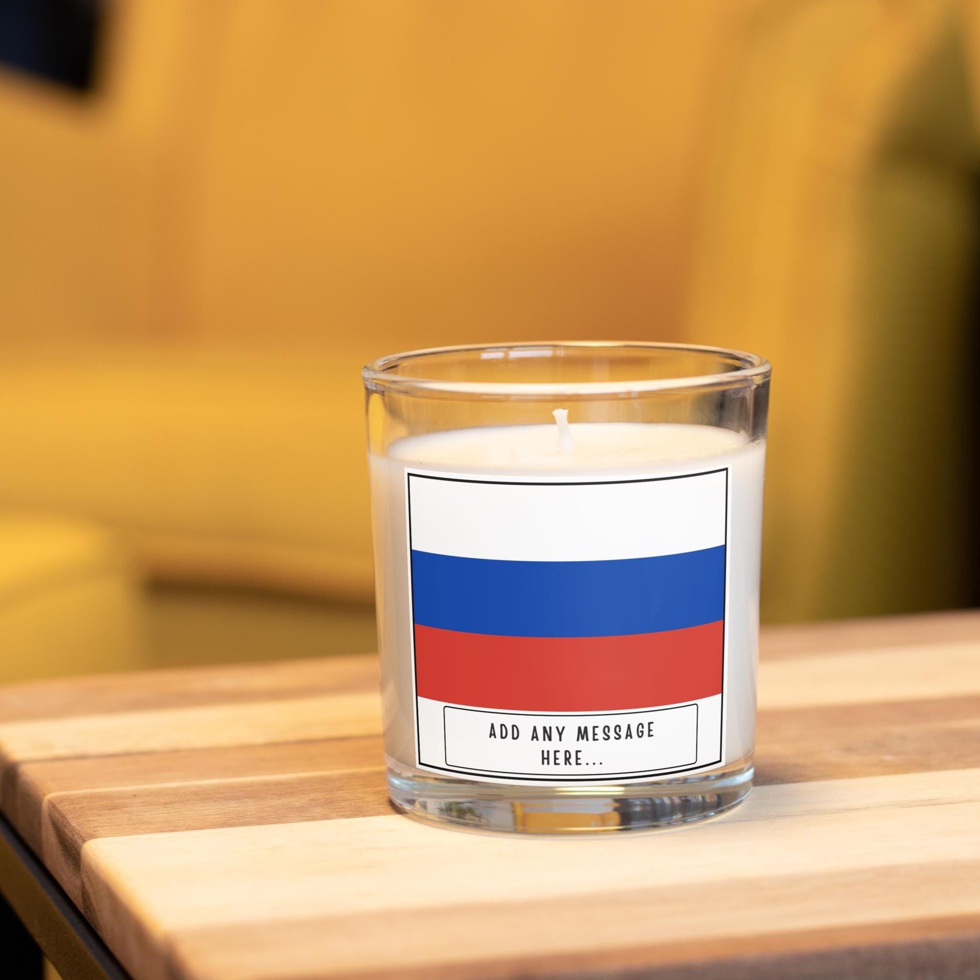 Russia Personalised Candle | Flag of Russia | Russian Flag | Gift for Russian | Custom Russia Message Gift | Russian Home Décor Candle Gift Etsy