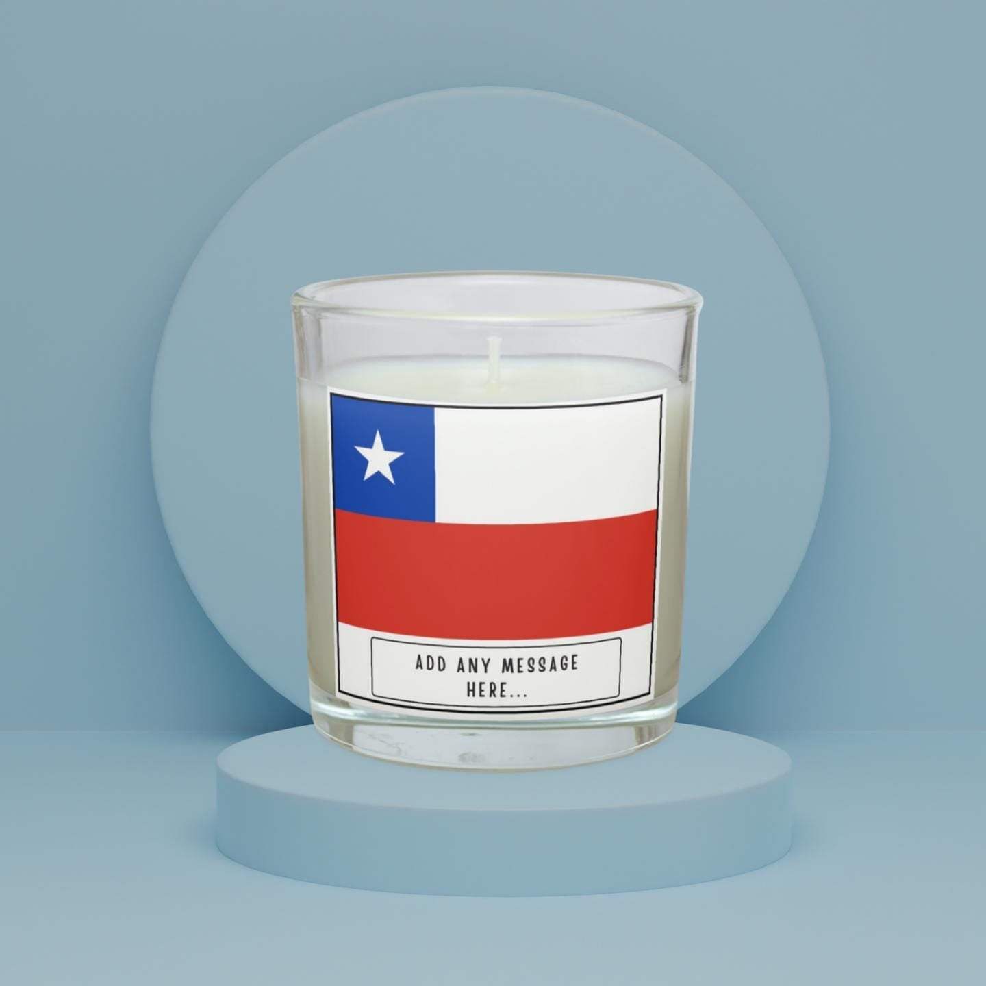 Chile Personalised Candle | Flag of Chile | Chilean Flag Gift | Custom Chilean Gift | Gift for Chilean | Chilean Home Décor | Chilean Gifts Etsy