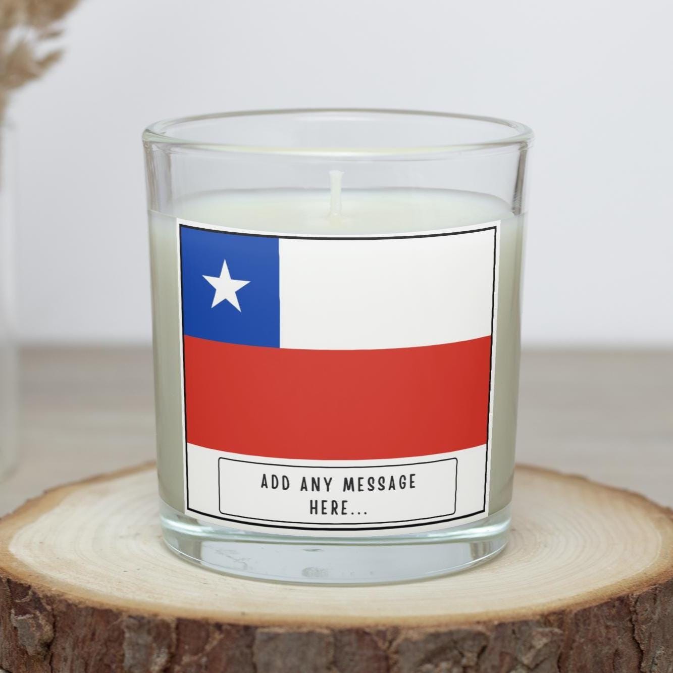 Chile Personalised Candle | Flag of Chile | Chilean Flag Gift | Custom Chilean Gift | Gift for Chilean | Chilean Home Décor | Chilean Gifts Etsy