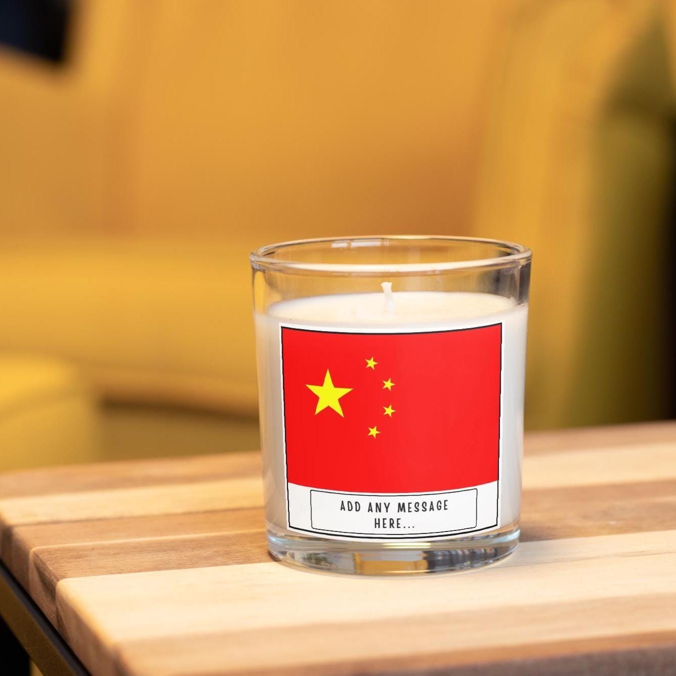 China Personalised Candle | Flag of China | Chinese Flag | Custom China Gift | Gift for Chinese | Chinese Culture Gift | China Home Décor Etsy