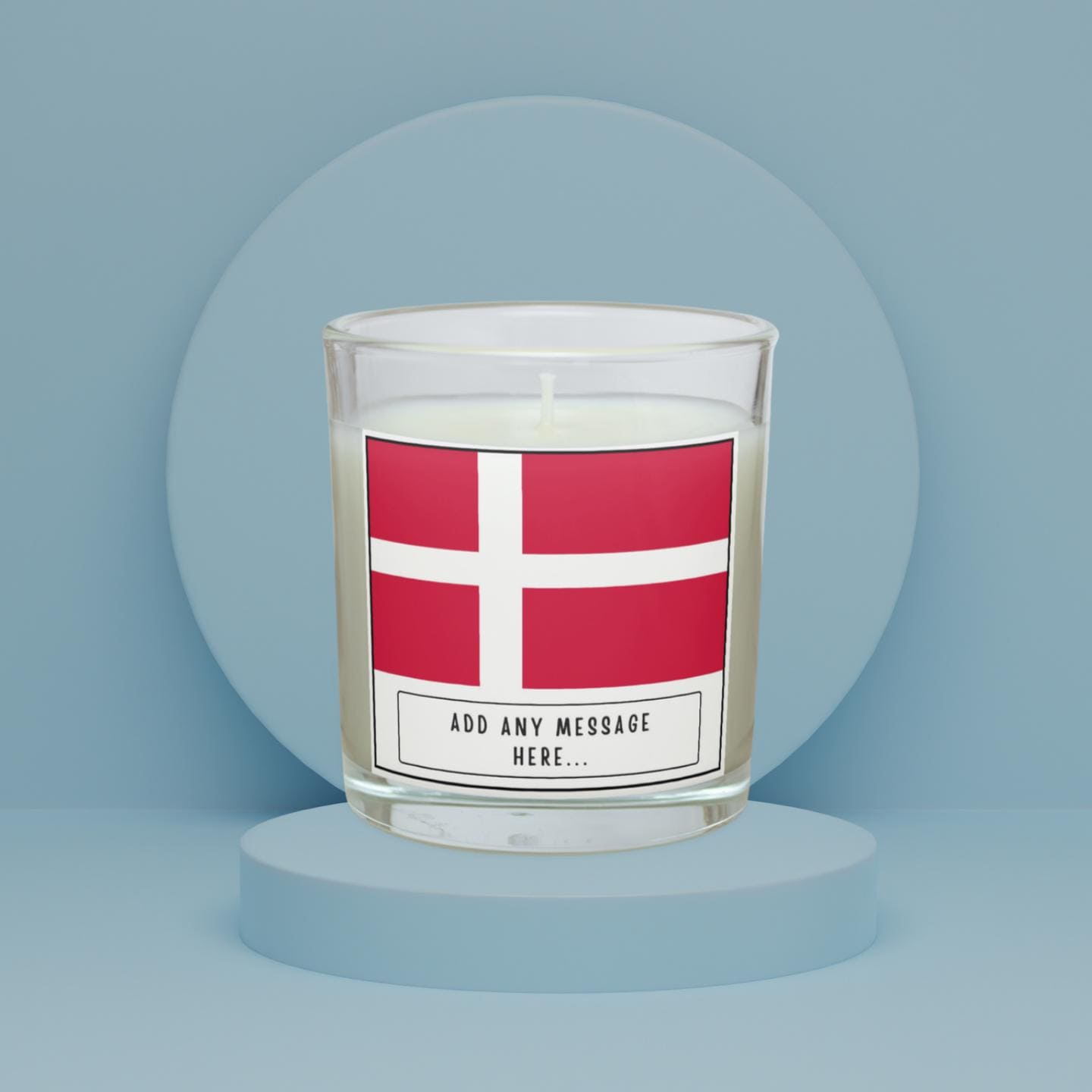 Denmark Personalised Candle | Flag of Denmark | Danish Flag Gift | Custom Message Danish Gift | Danish Home Décor | Danish Friend | Family Etsy