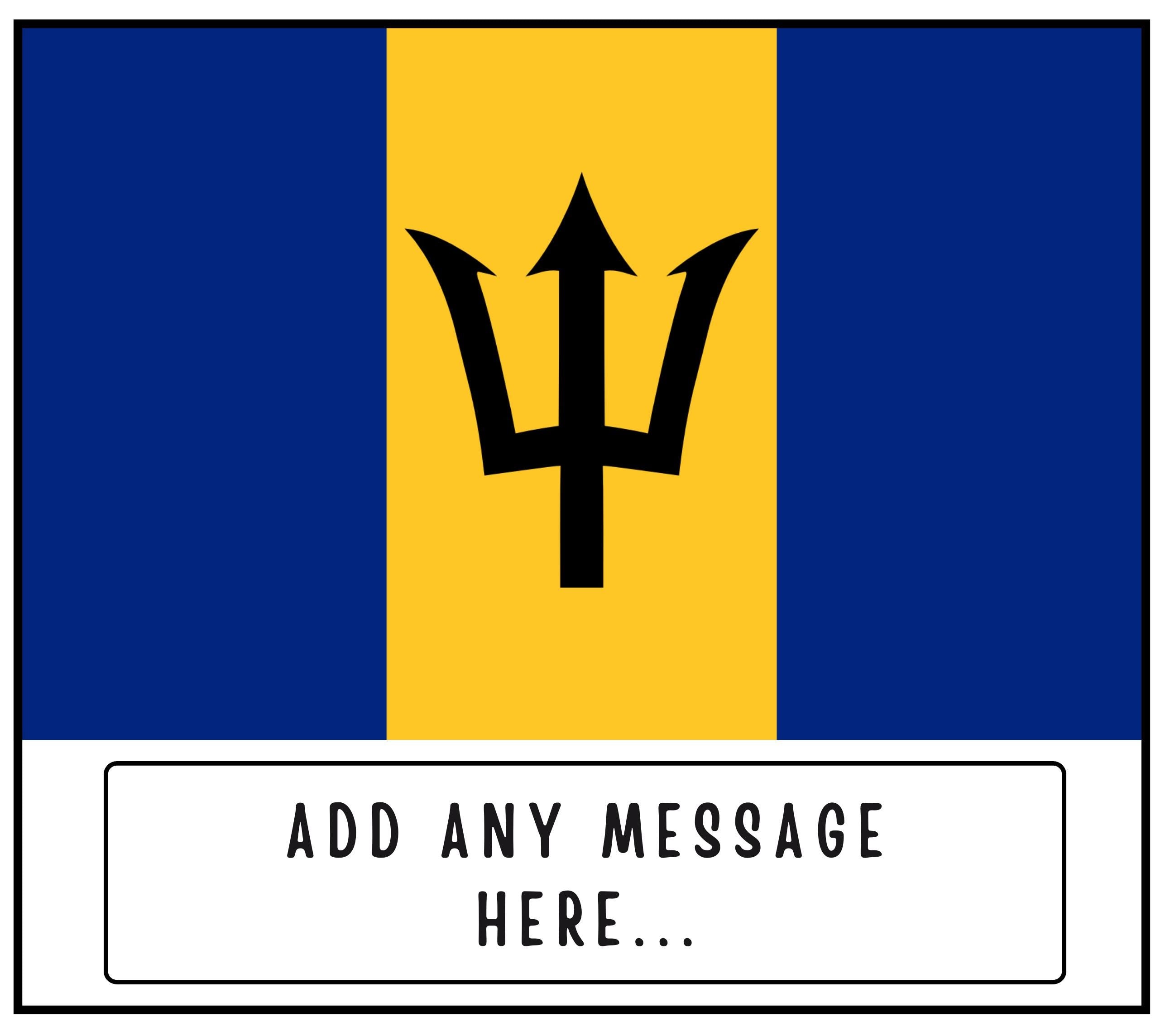 Barbados Personalised Candle | Flag of Barbados | Bajan Flag | Gift for Bajan | Bajan Home Décor | Custom Barbados Message Gift | Bajan Gift Etsy