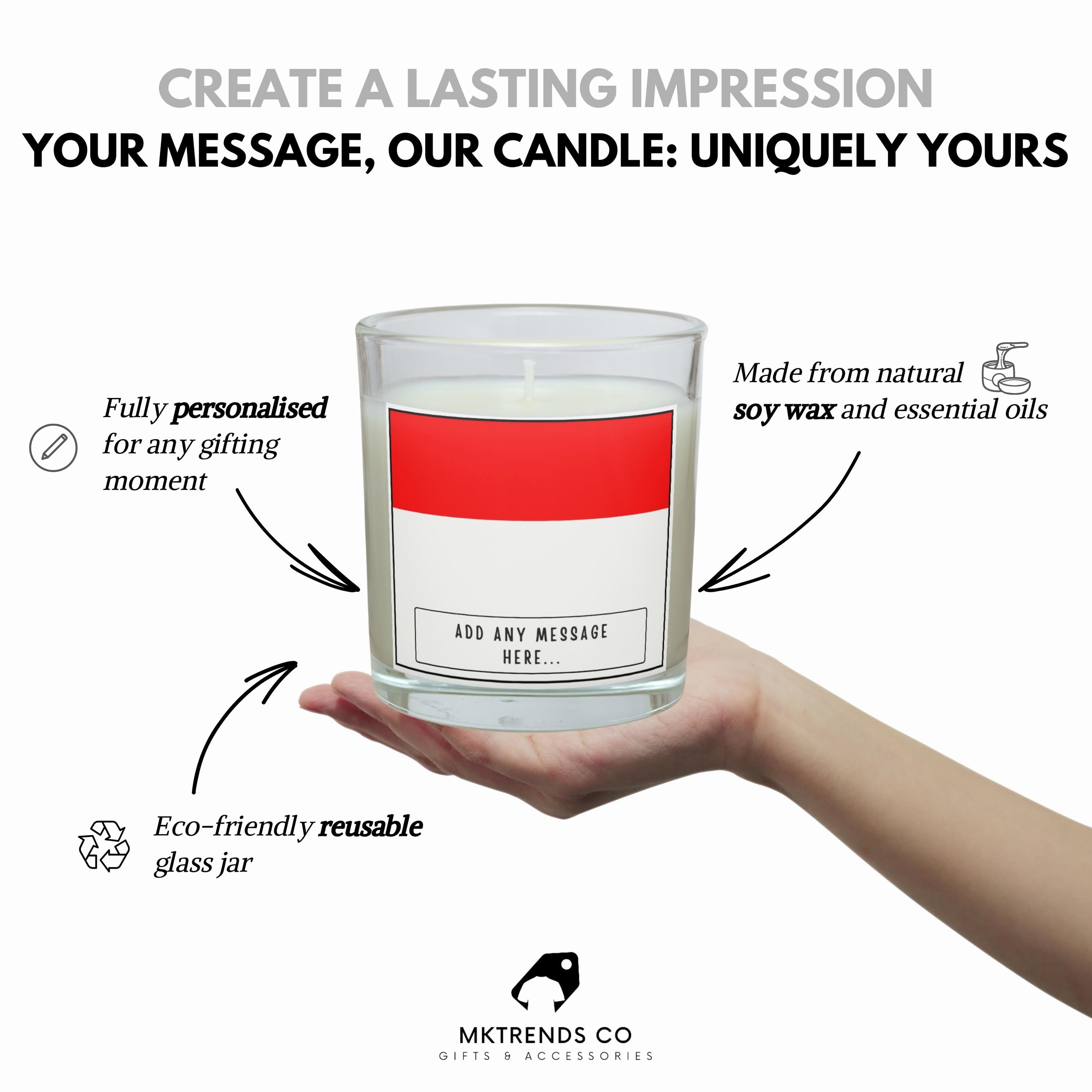 Indonesia Personalised Candle | Flag of Indonesia | Indonesian Flag | Custom Indonesian Message Candle | Custom Gift for Indonesian Friend Etsy