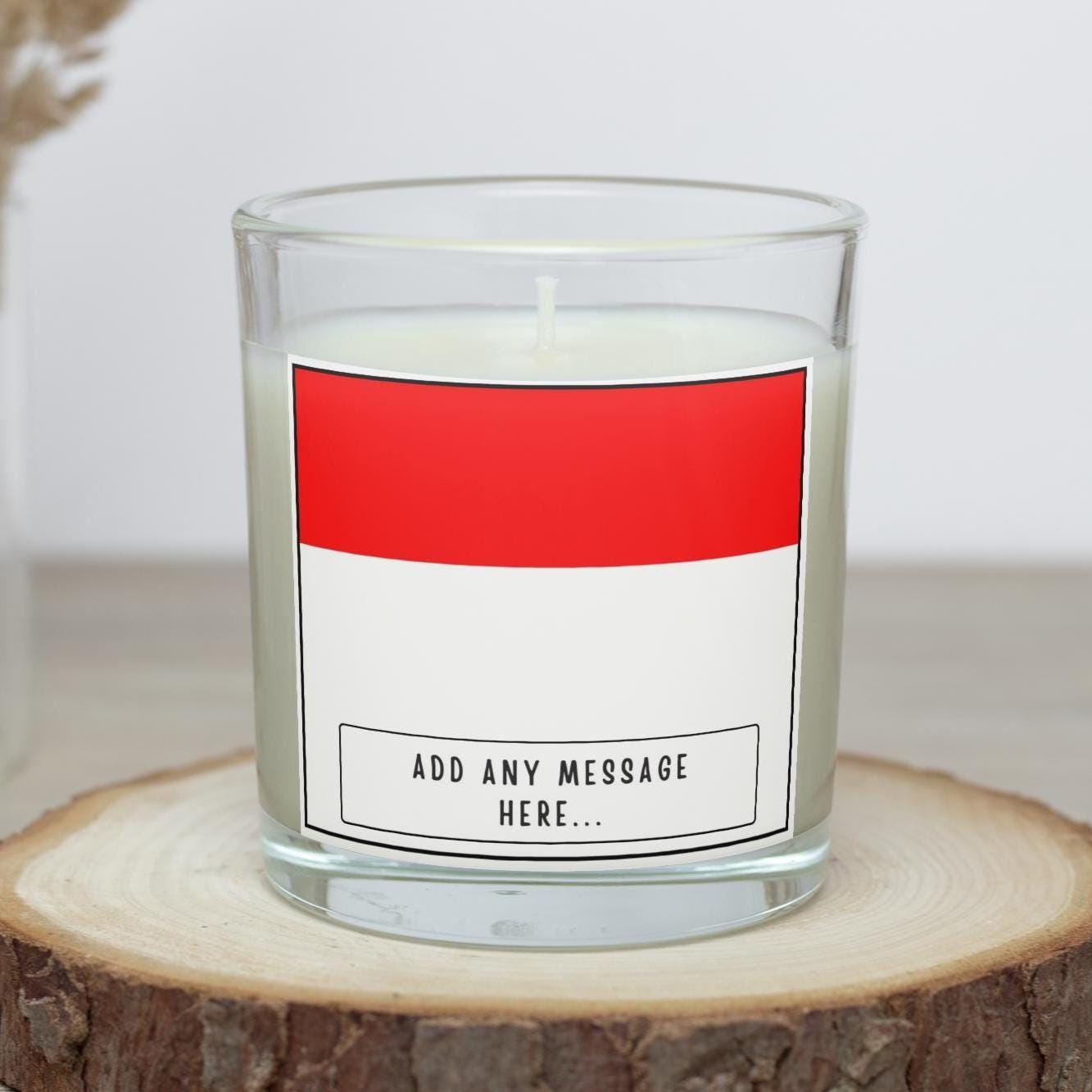 Indonesia Personalised Candle | Flag of Indonesia | Indonesian Flag | Custom Indonesian Message Candle | Custom Gift for Indonesian Friend Etsy