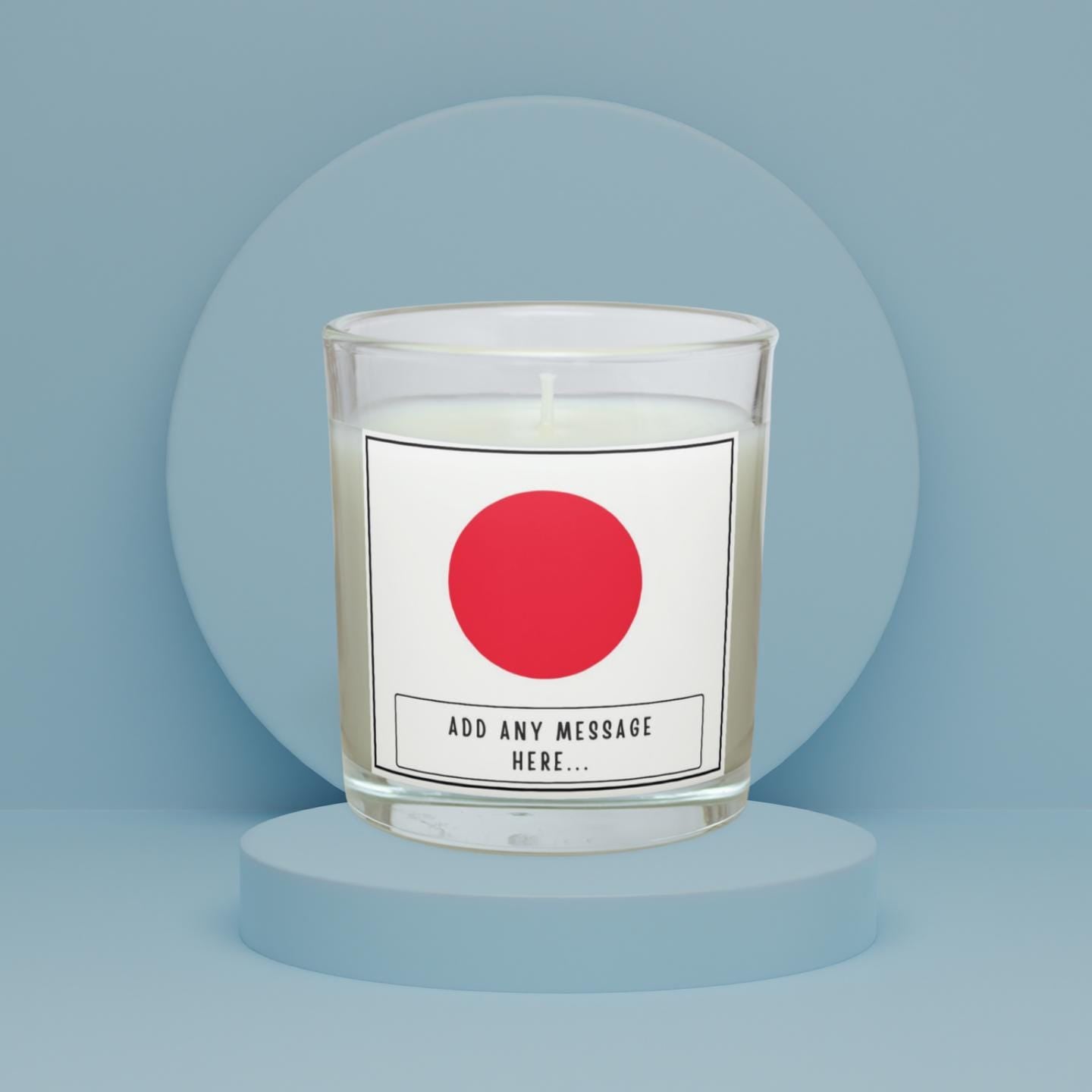 Japan Personalised Candle | Flag of Japan | Japanese Flag Candle | Gift for Japanese | Custom Japanese Gift | Japan Home Décor | Japan Gift Etsy