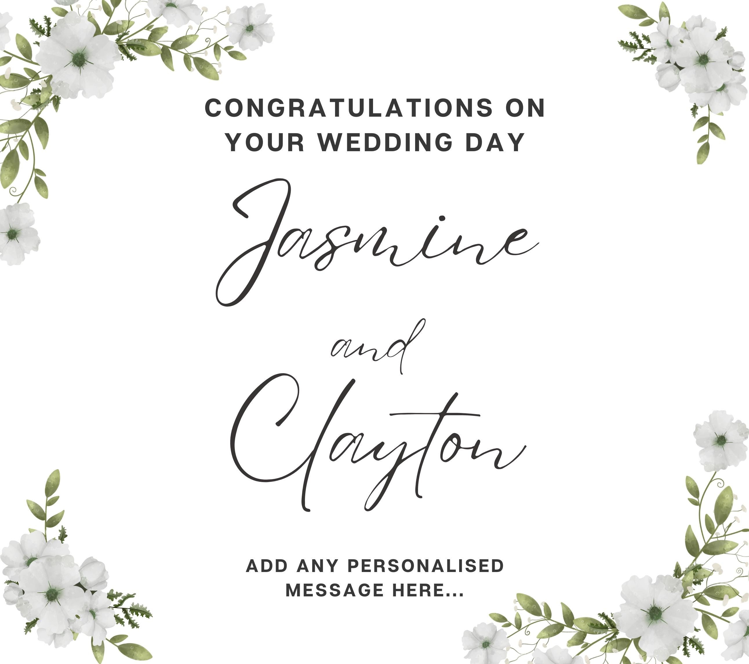 Congratulations On Your Wedding Day Personalised Candle | Bride & Groom Message Candle Gift | Wedding Day Message Gift | Congratulation Gift Etsy