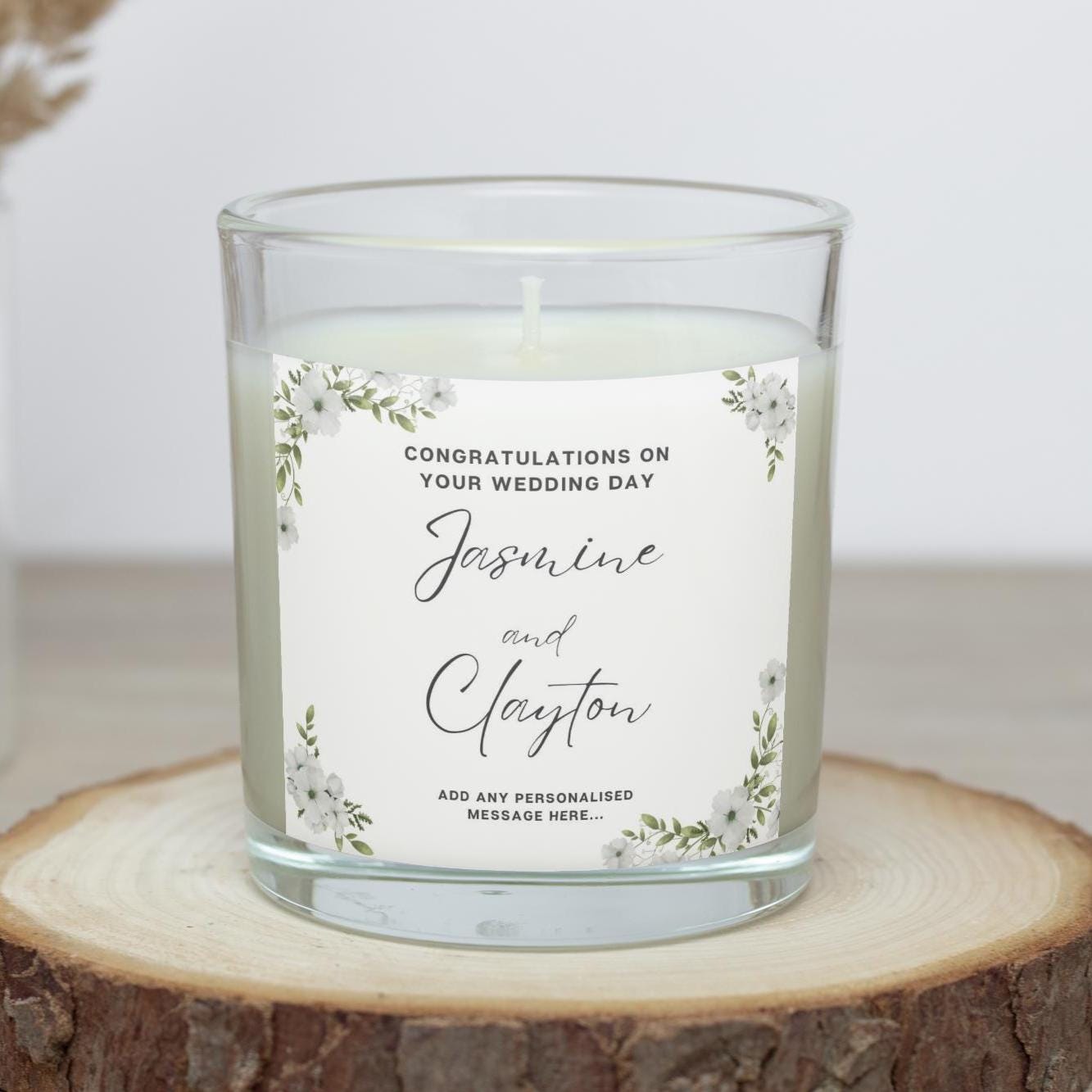 Congratulations On Your Wedding Day Personalised Candle | Bride & Groom Message Candle Gift | Wedding Day Message Gift | Congratulation Gift Etsy