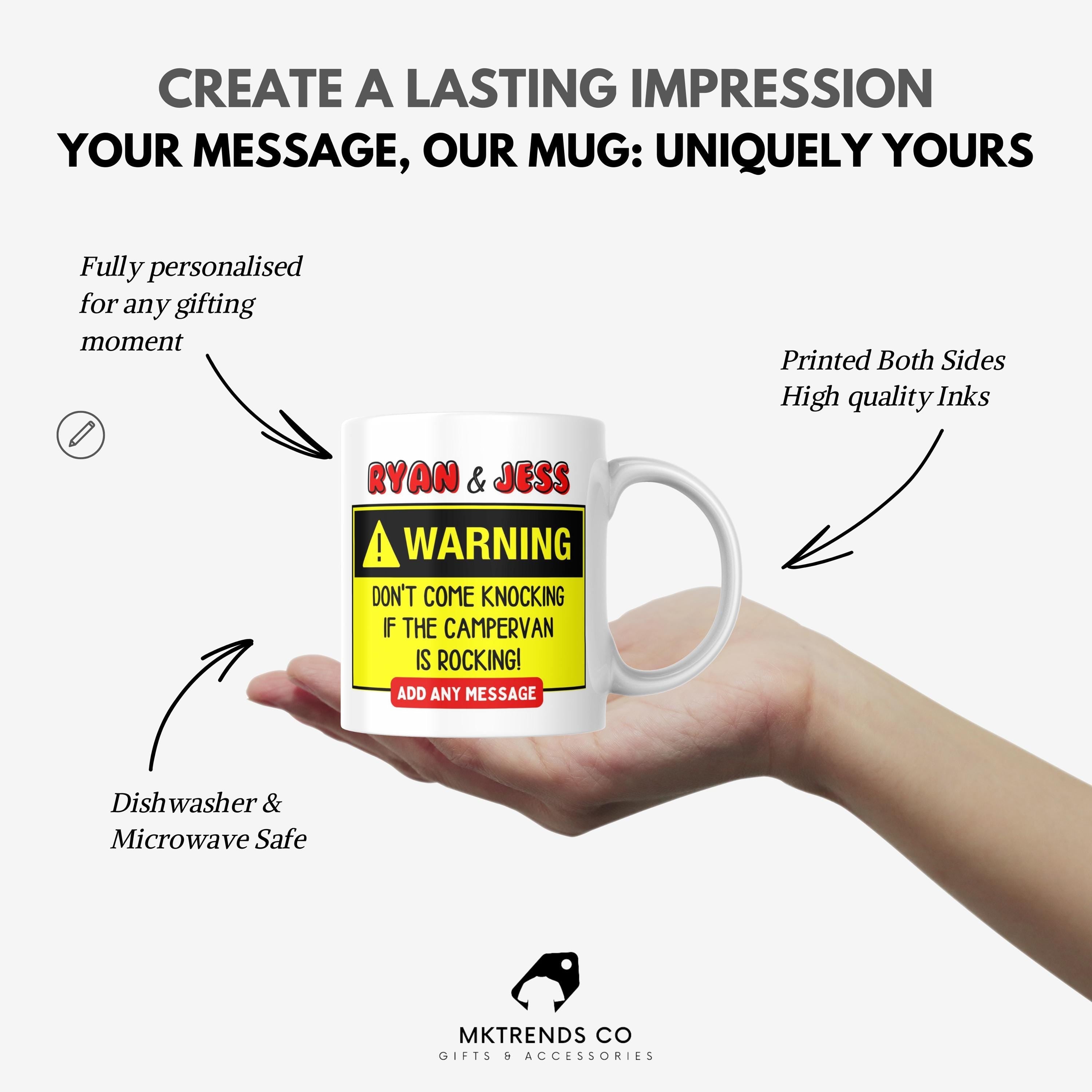 Funny Personalised Campervan Mug | Rude Vanlife Gift | Funny Warning Design | Custom Message | UK Motorhome Present | Novelty Gift Etsy